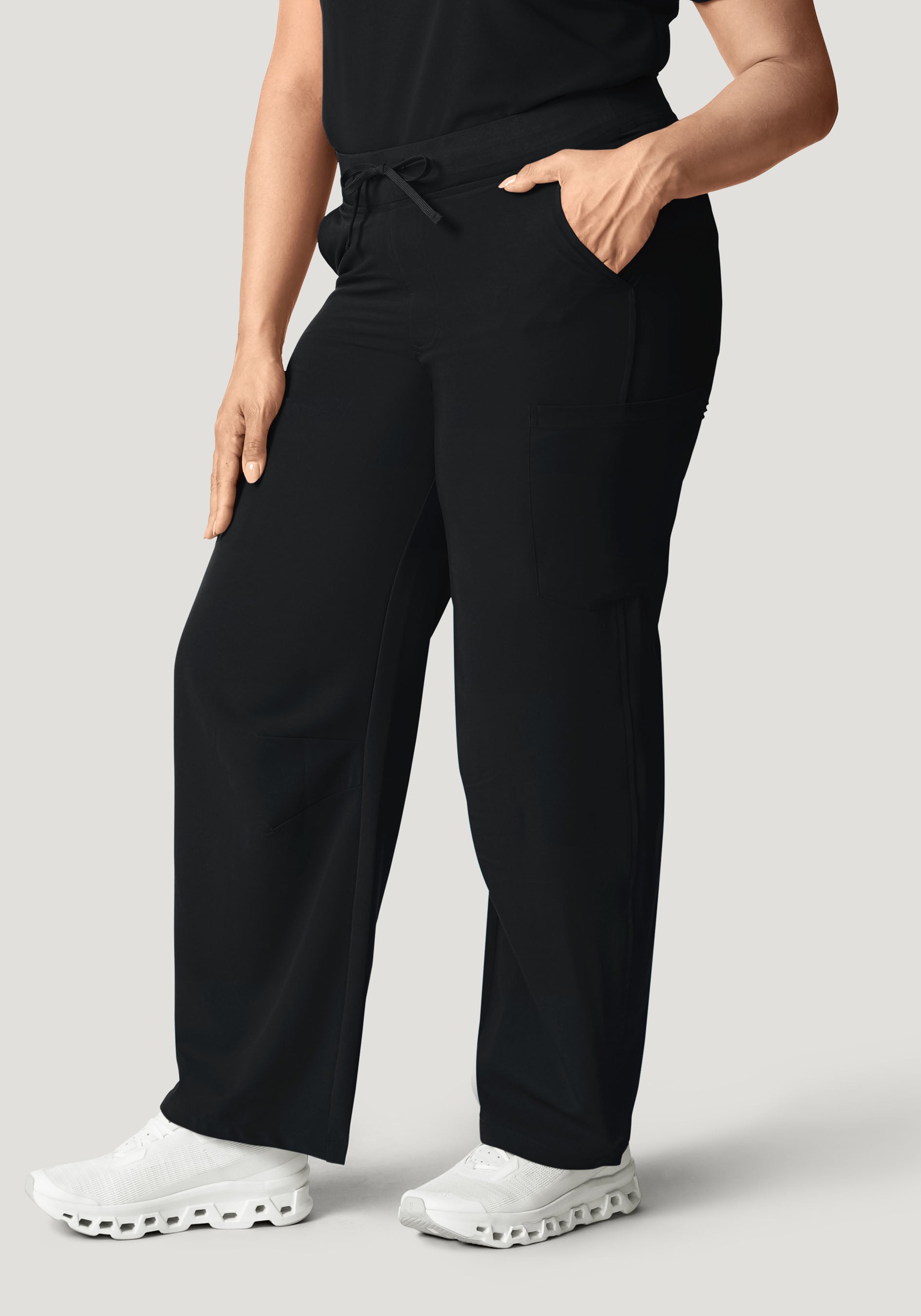 Mid-Rise Barrel Pants Black