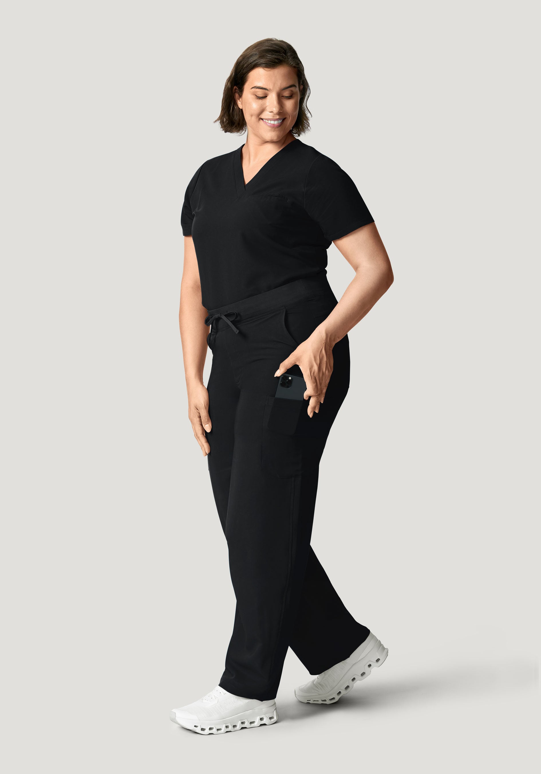 Mid-Rise Barrel Pants Black