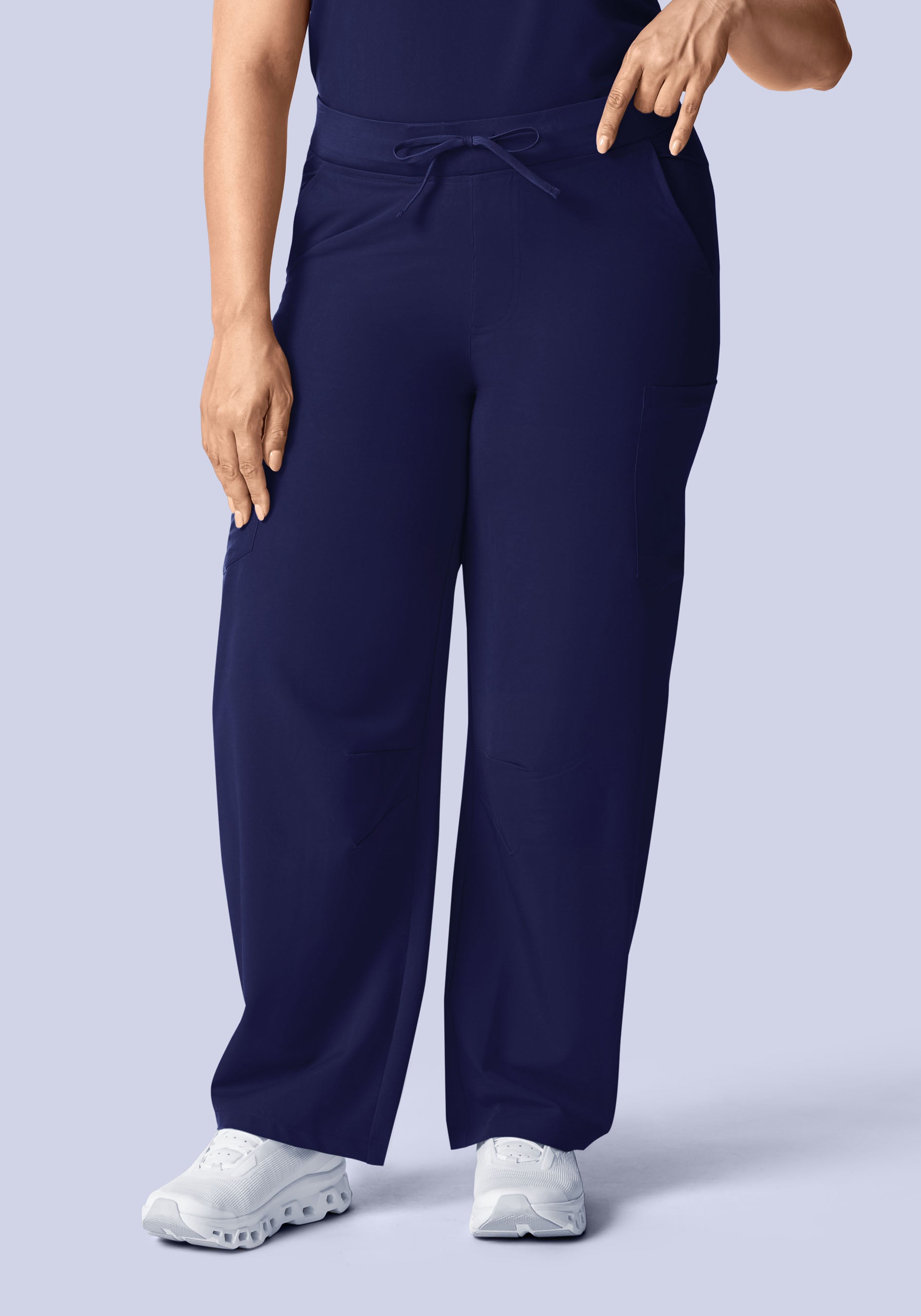 Mid-Rise Barrel Pants Navy