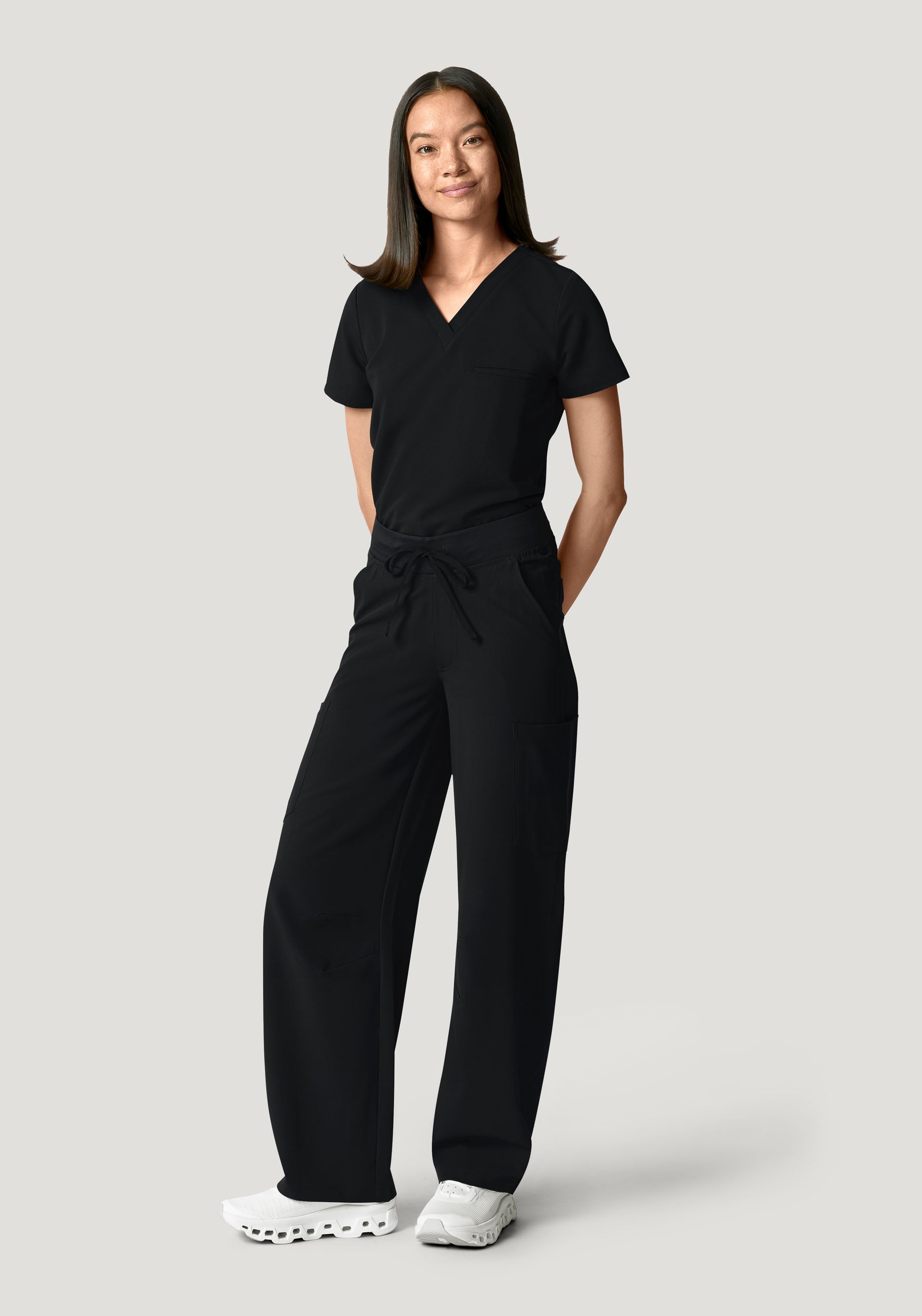 Mid-Rise Barrel Pants Black