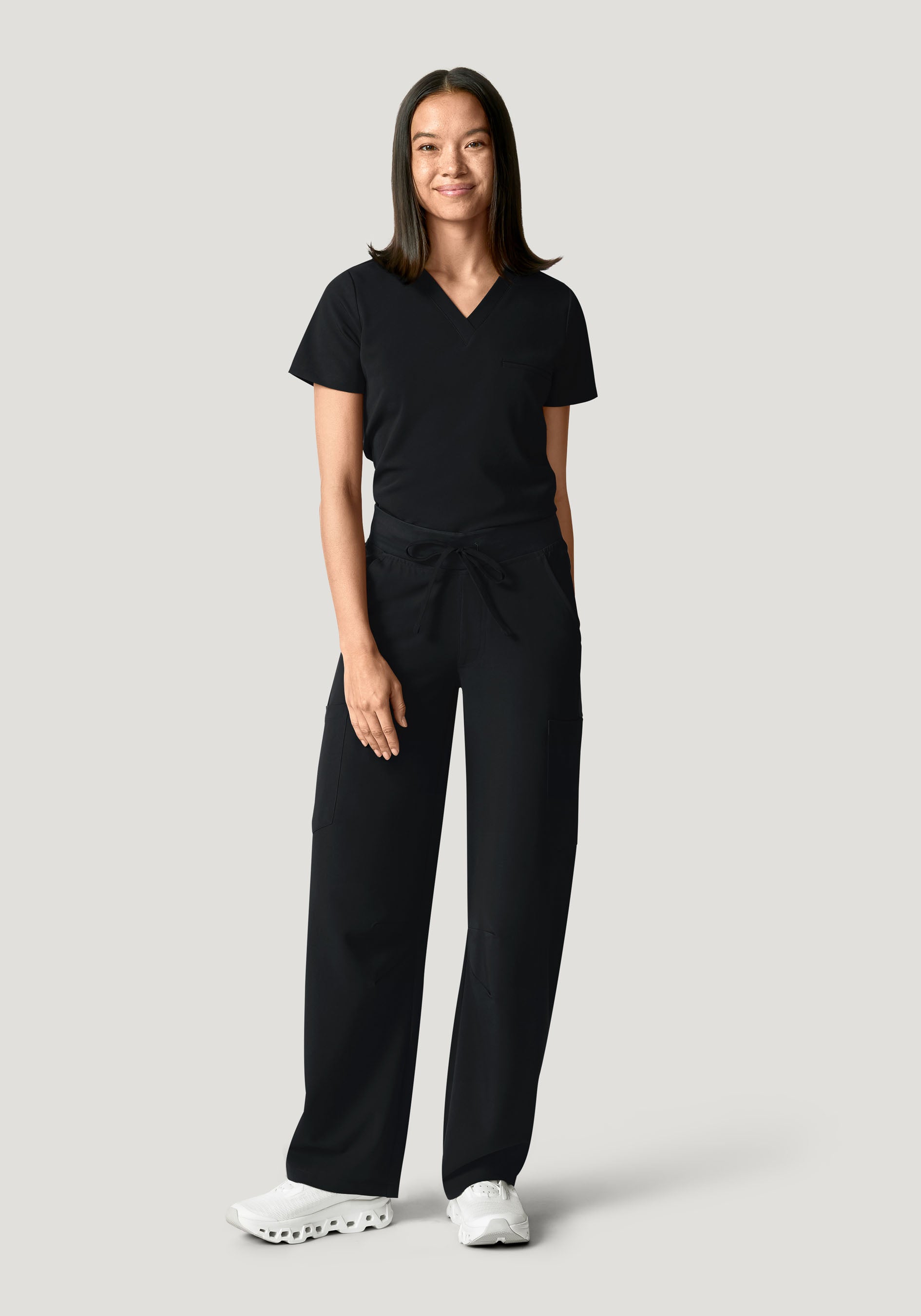 Mid-Rise Barrel Pants Black