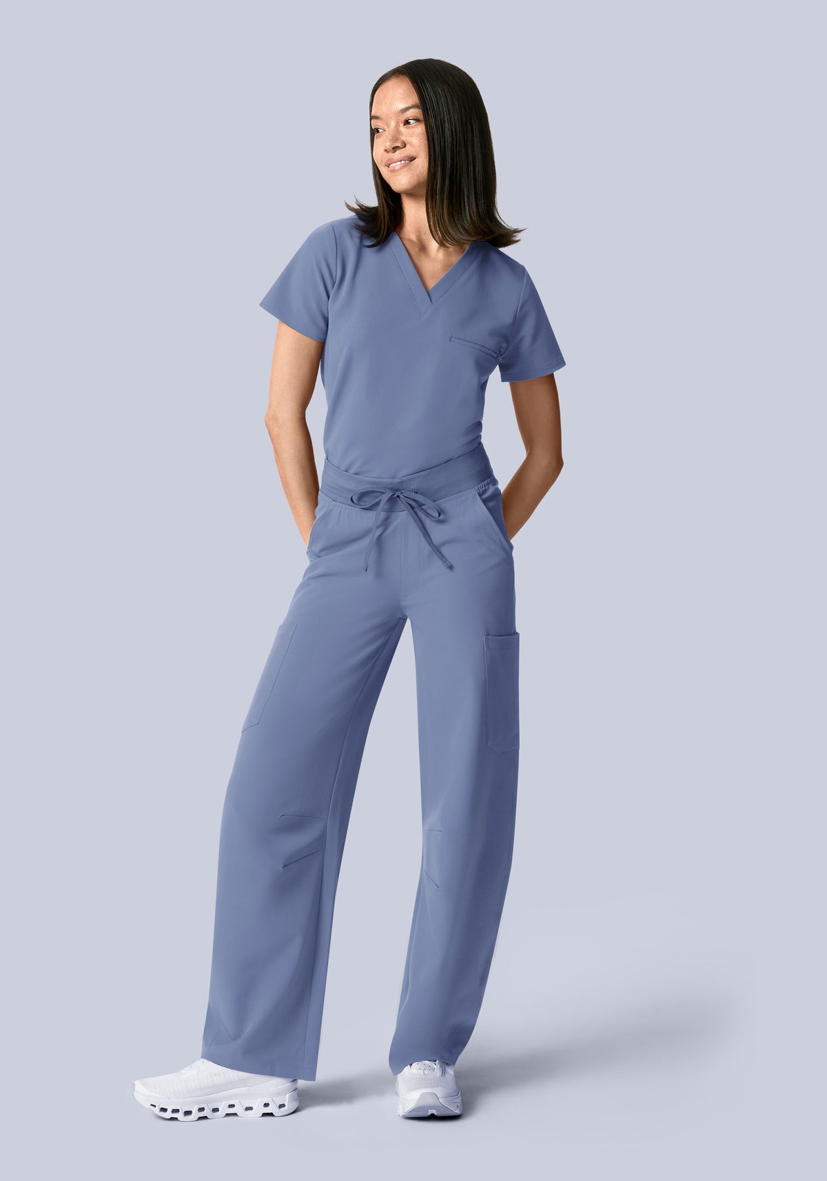 Mid-Rise Barrel Pants Periwinkle