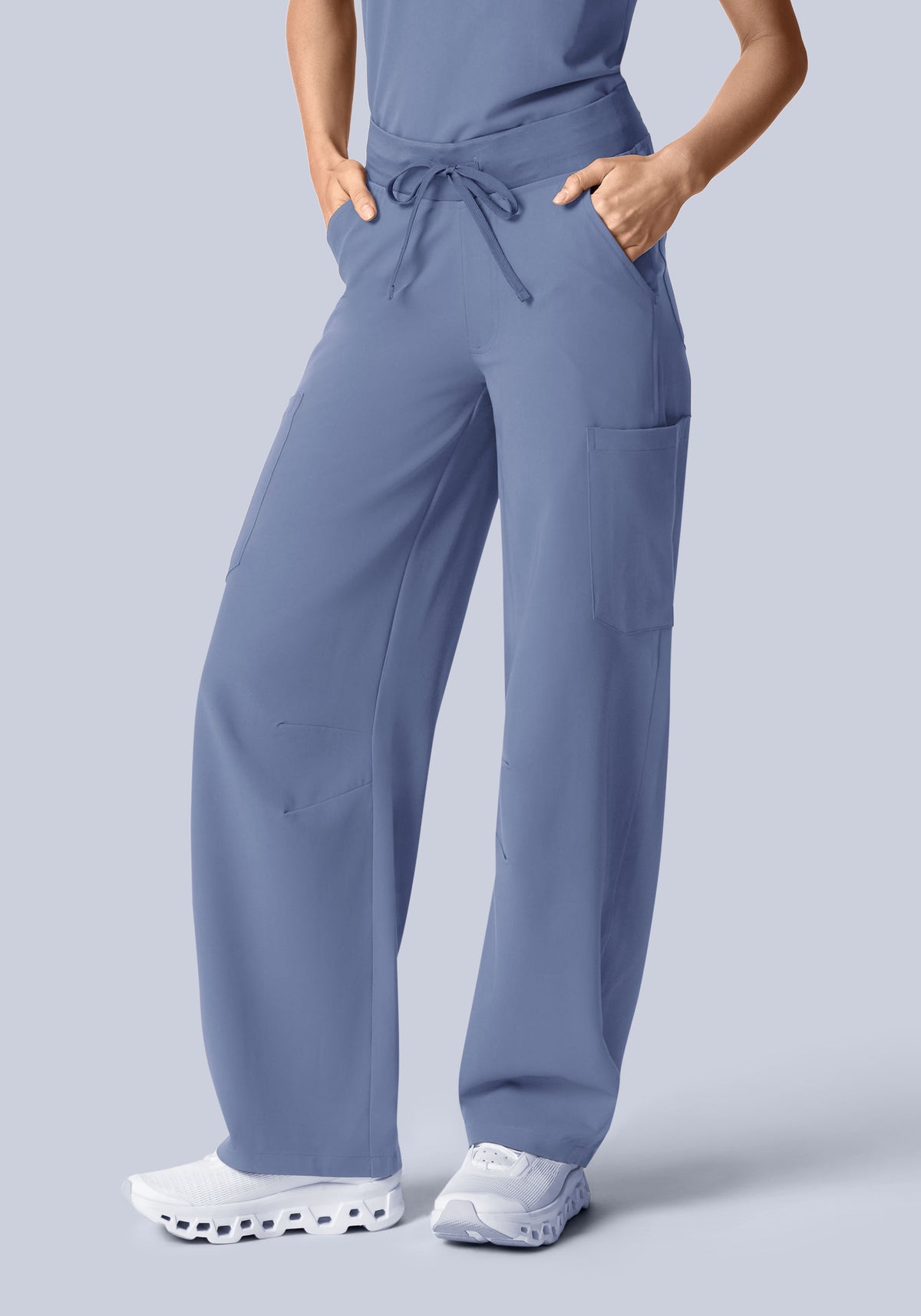 Mid-Rise Barrel Pants Periwinkle