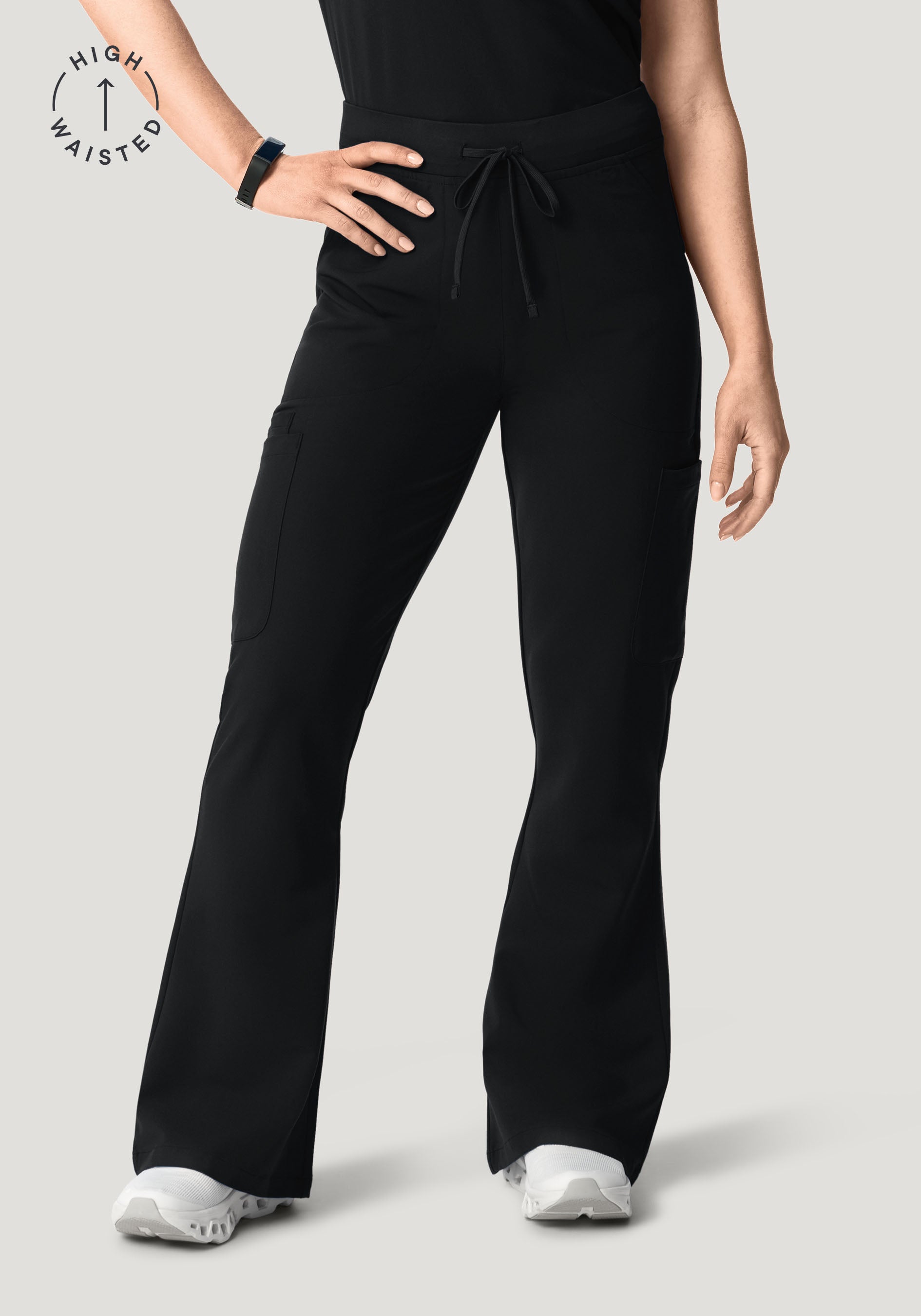 High Waisted Flares Black