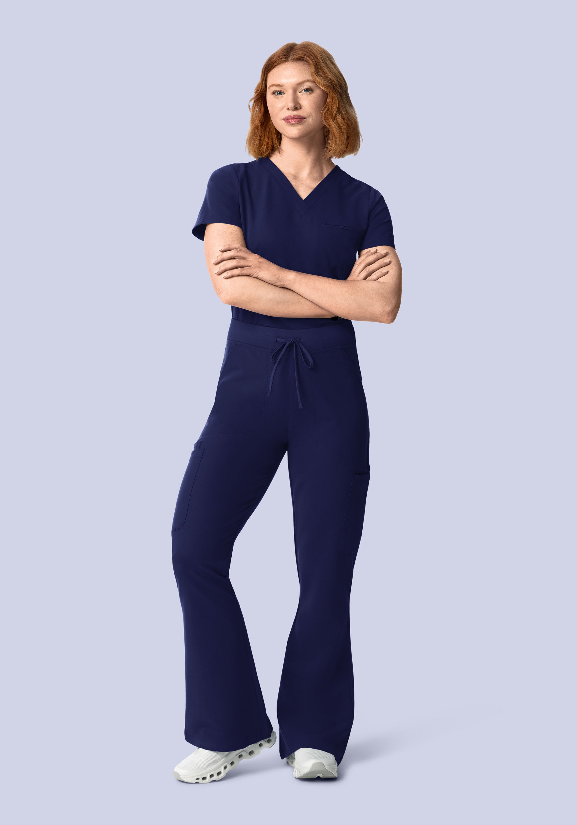 High Waisted Flares Navy