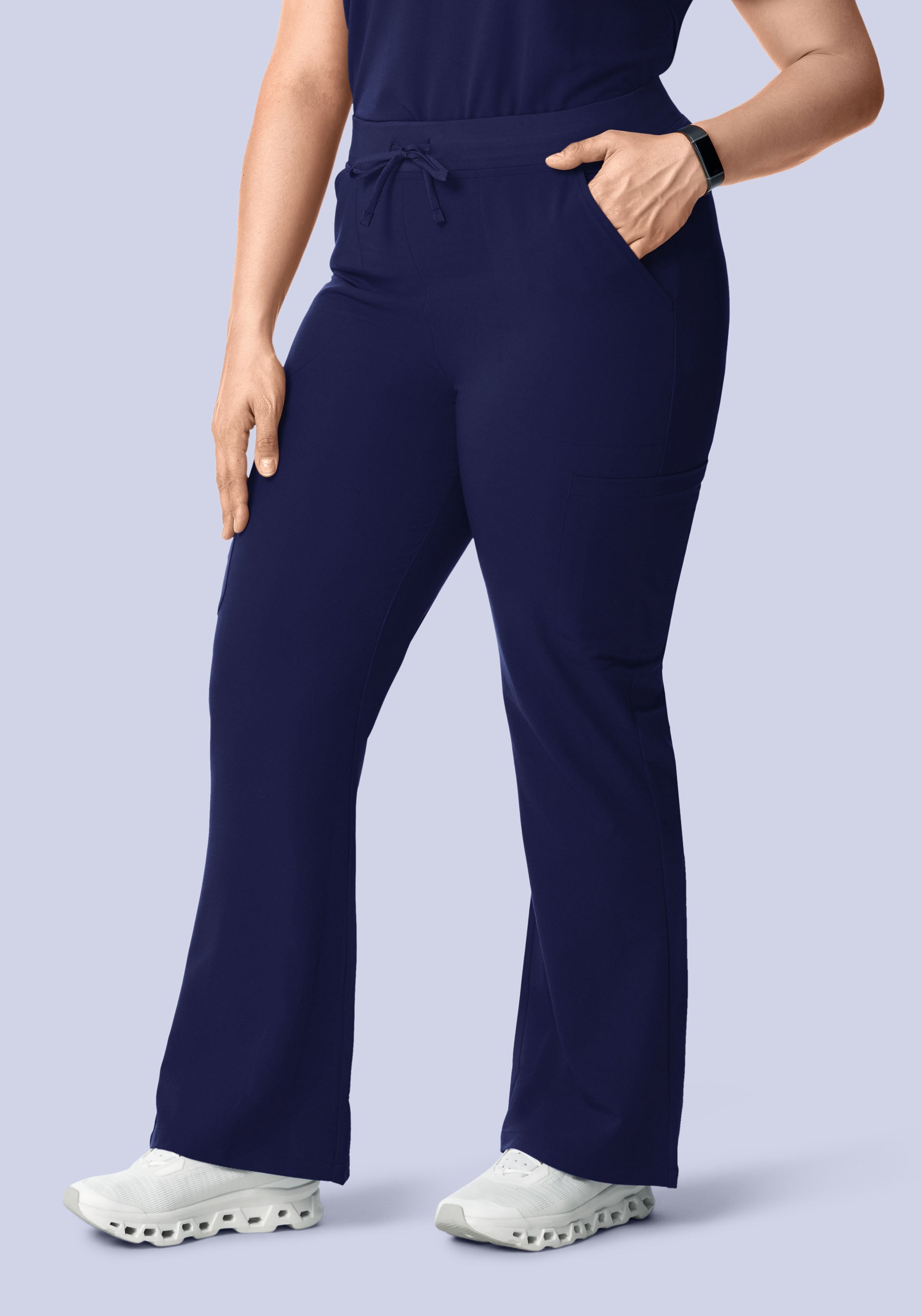 High Waisted Flares Navy