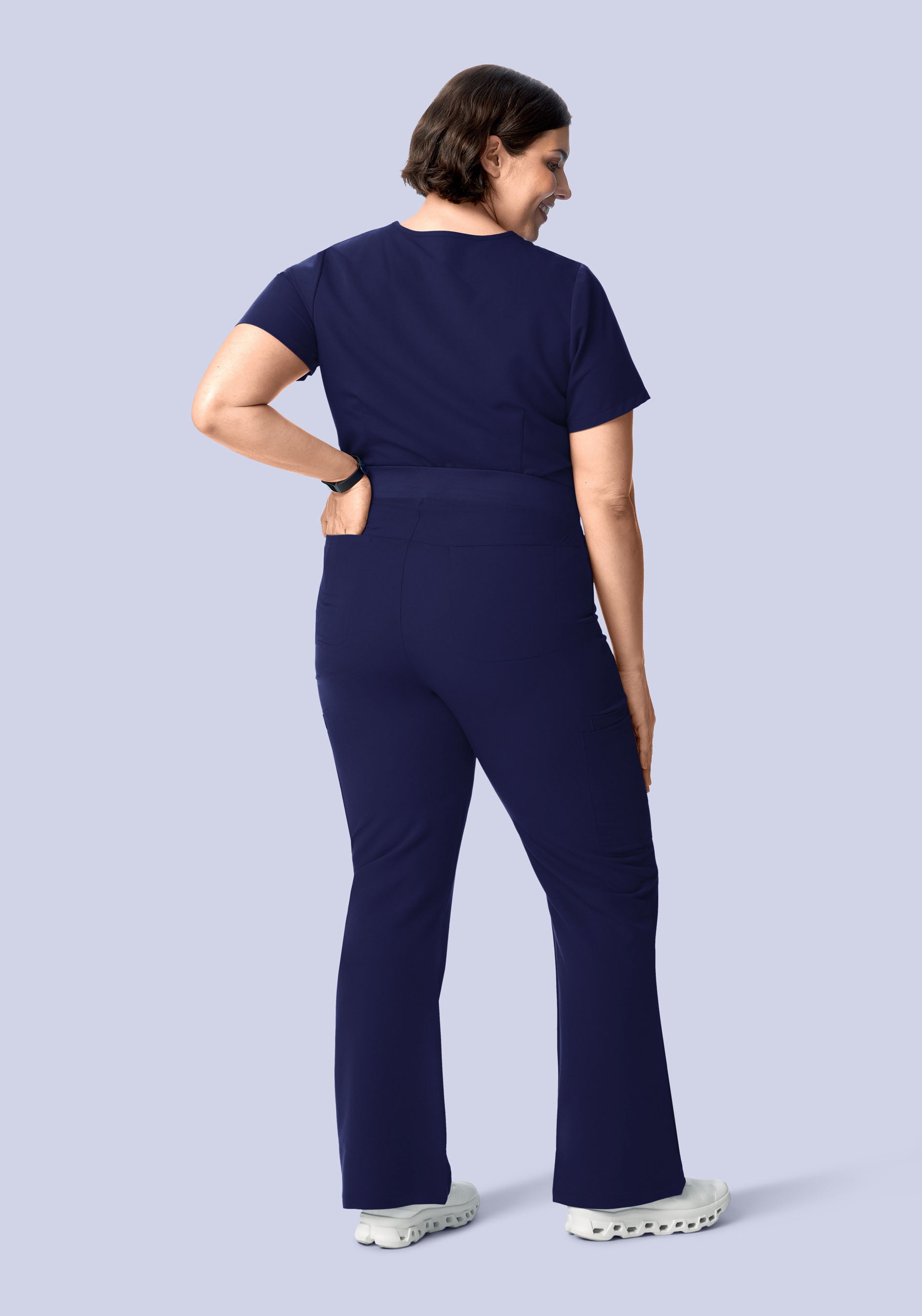 High Waisted Flares Navy