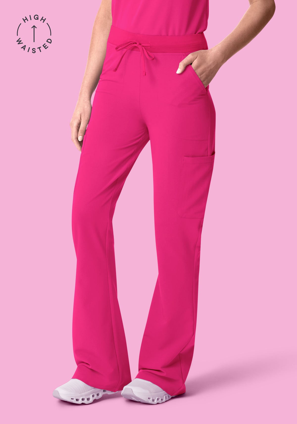 High Waisted Flares Shocking Pink