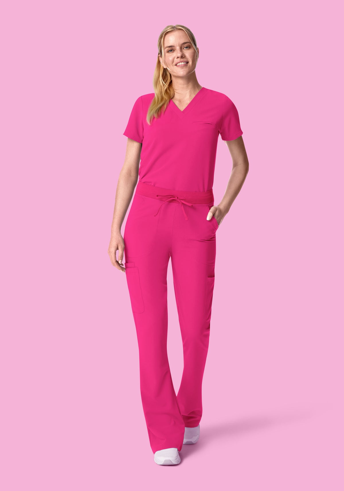 High Waisted Flares Shocking Pink