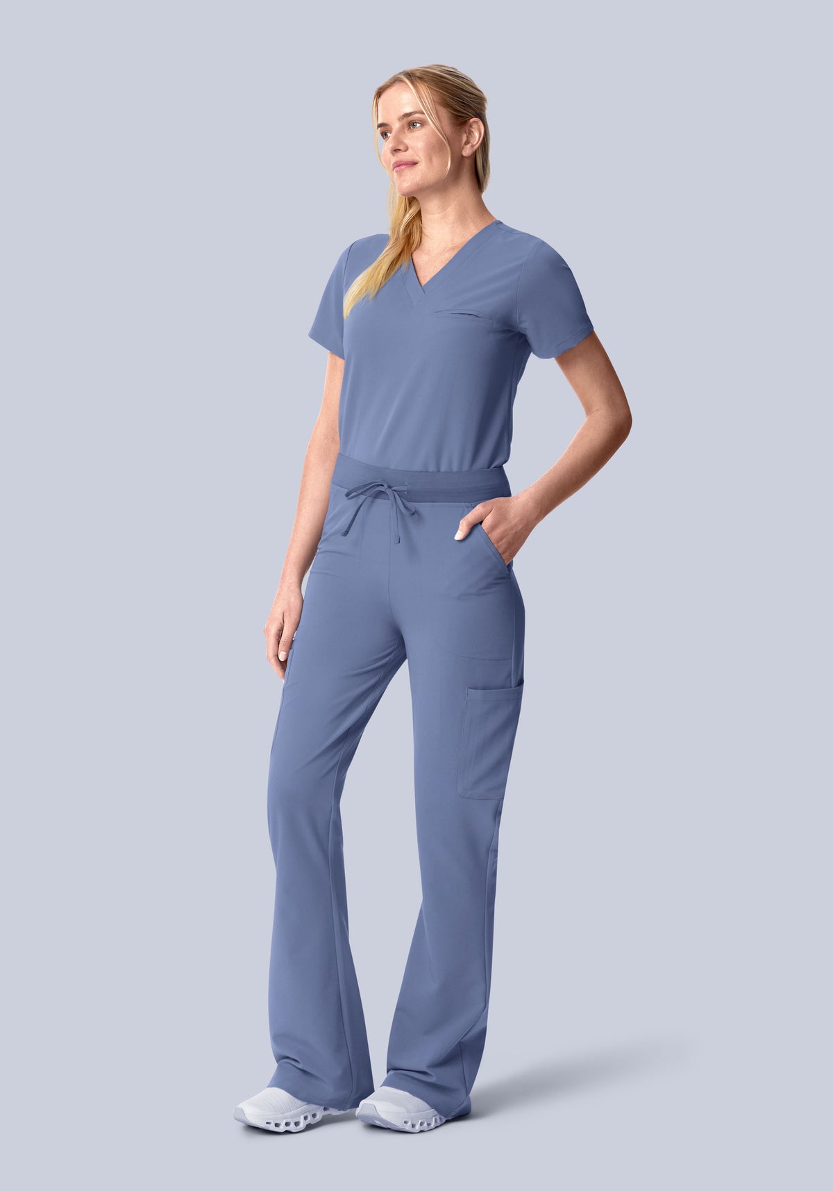 High Waisted Flares Periwinkle