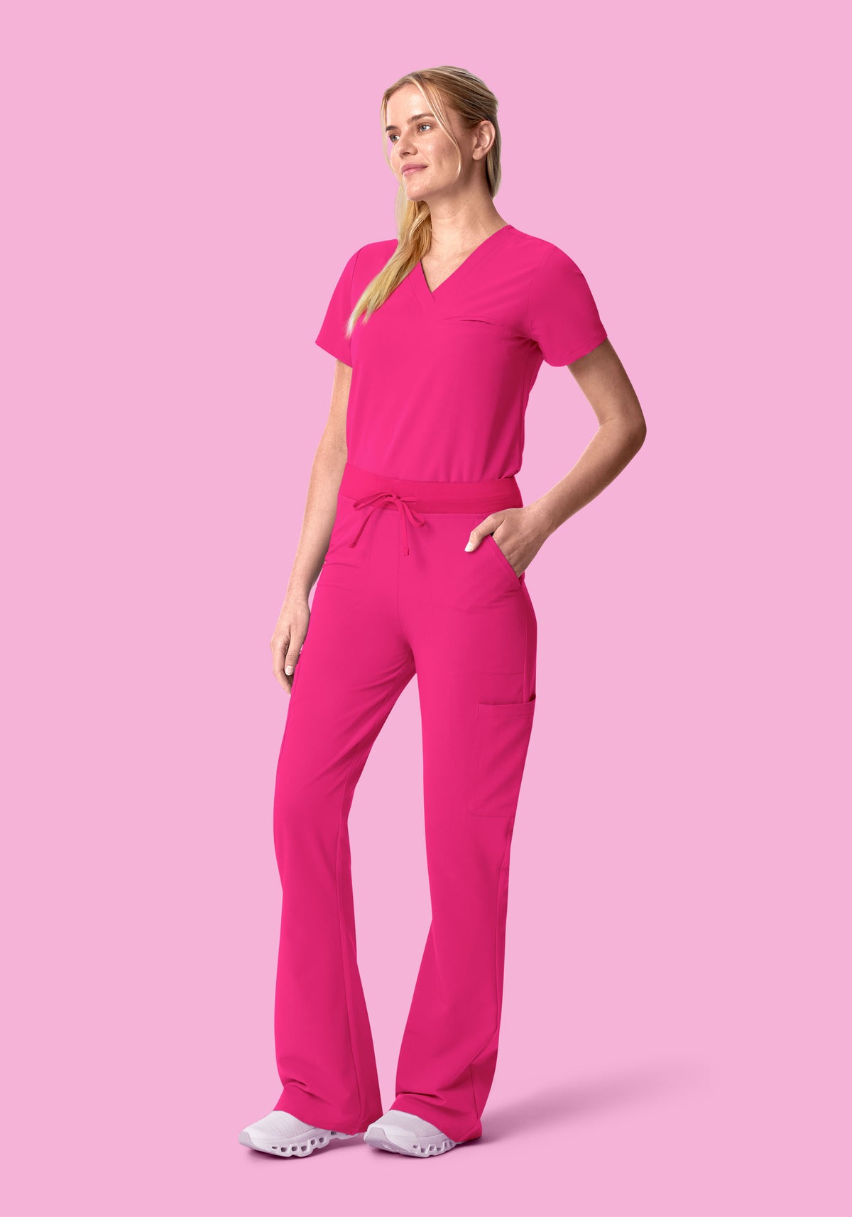 High Waisted Flares Shocking Pink