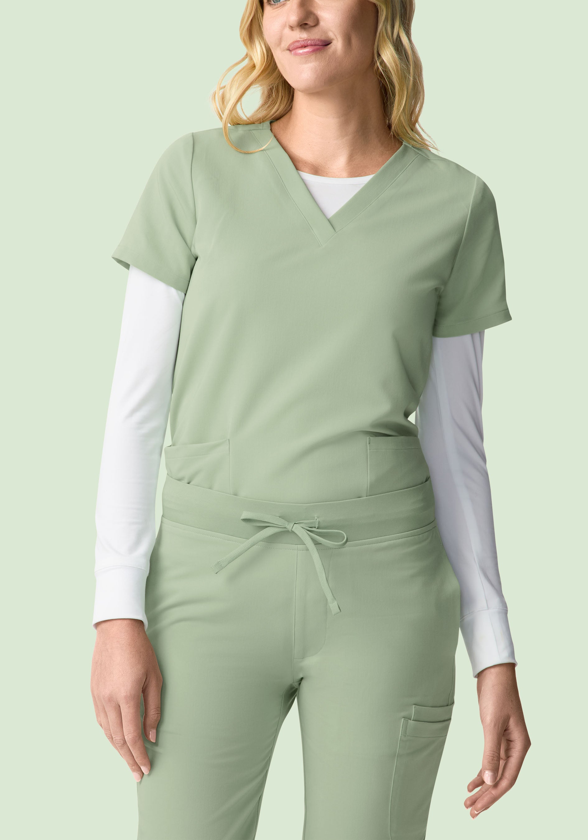 6 Pocket Slim Pants Green Tea