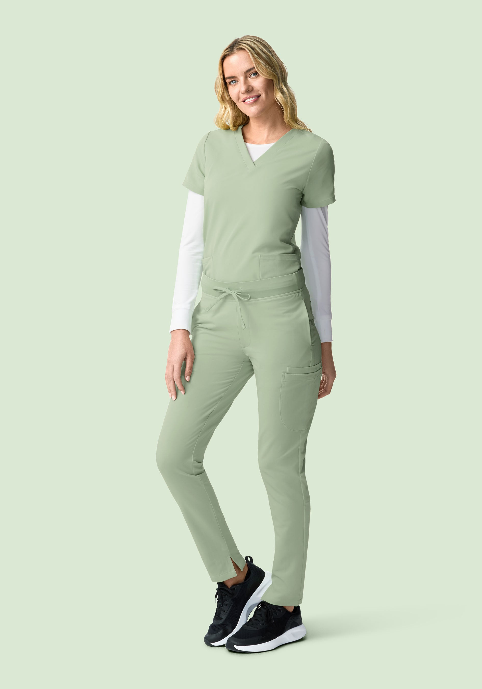 6 Pocket Slim Pants Green Tea