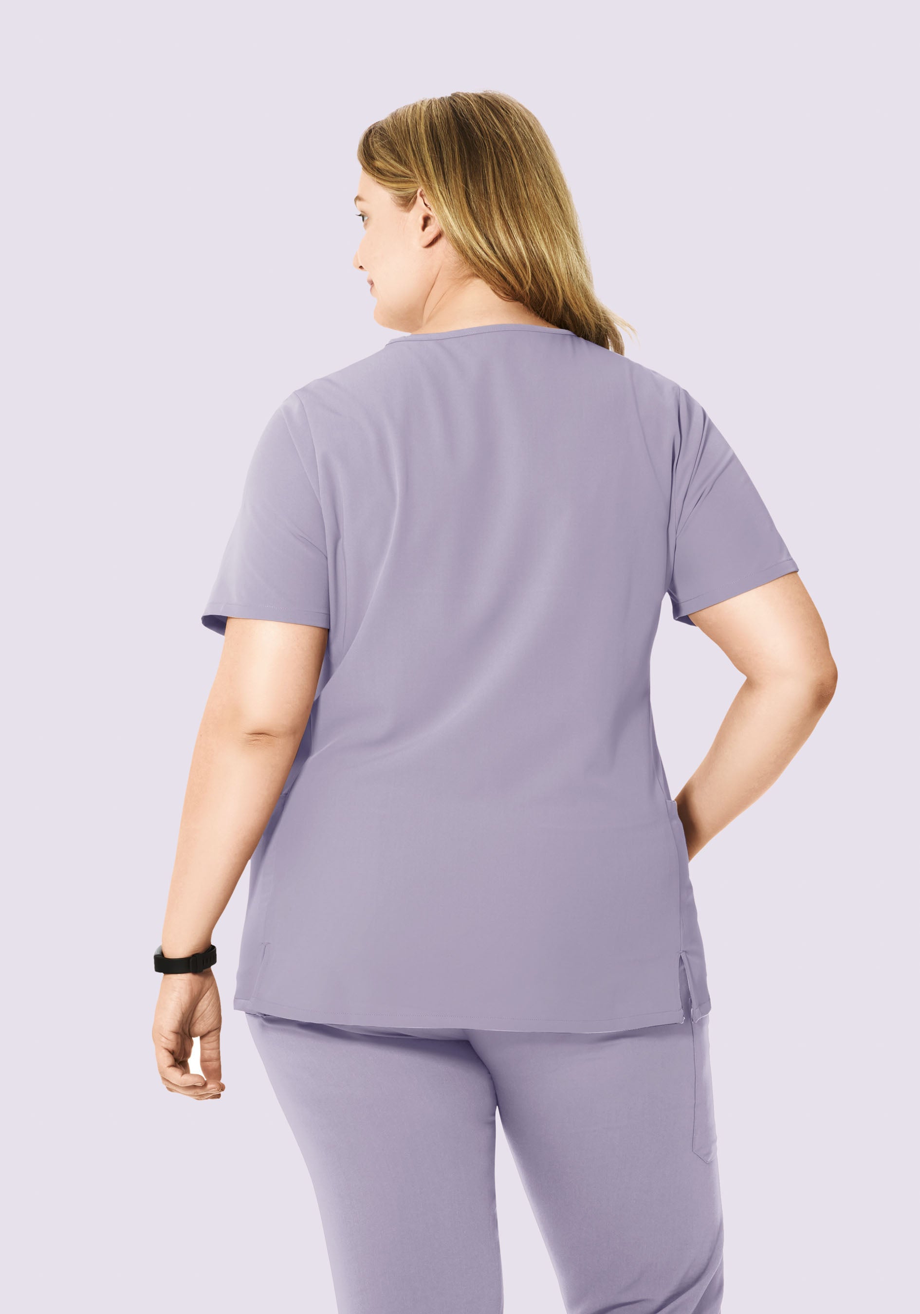Curved V-Neck Top Ube