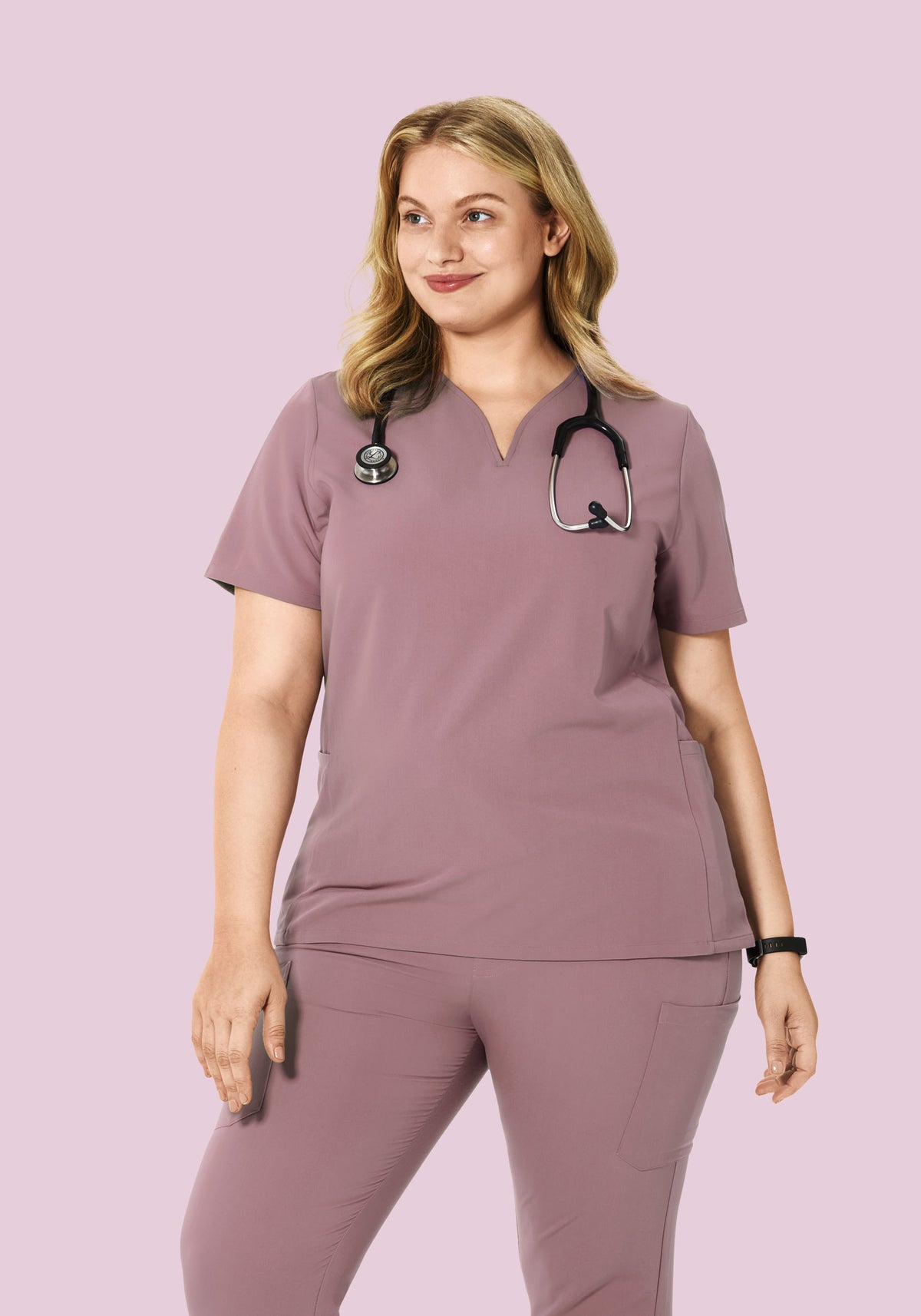Curved V-Neck Top Dusk