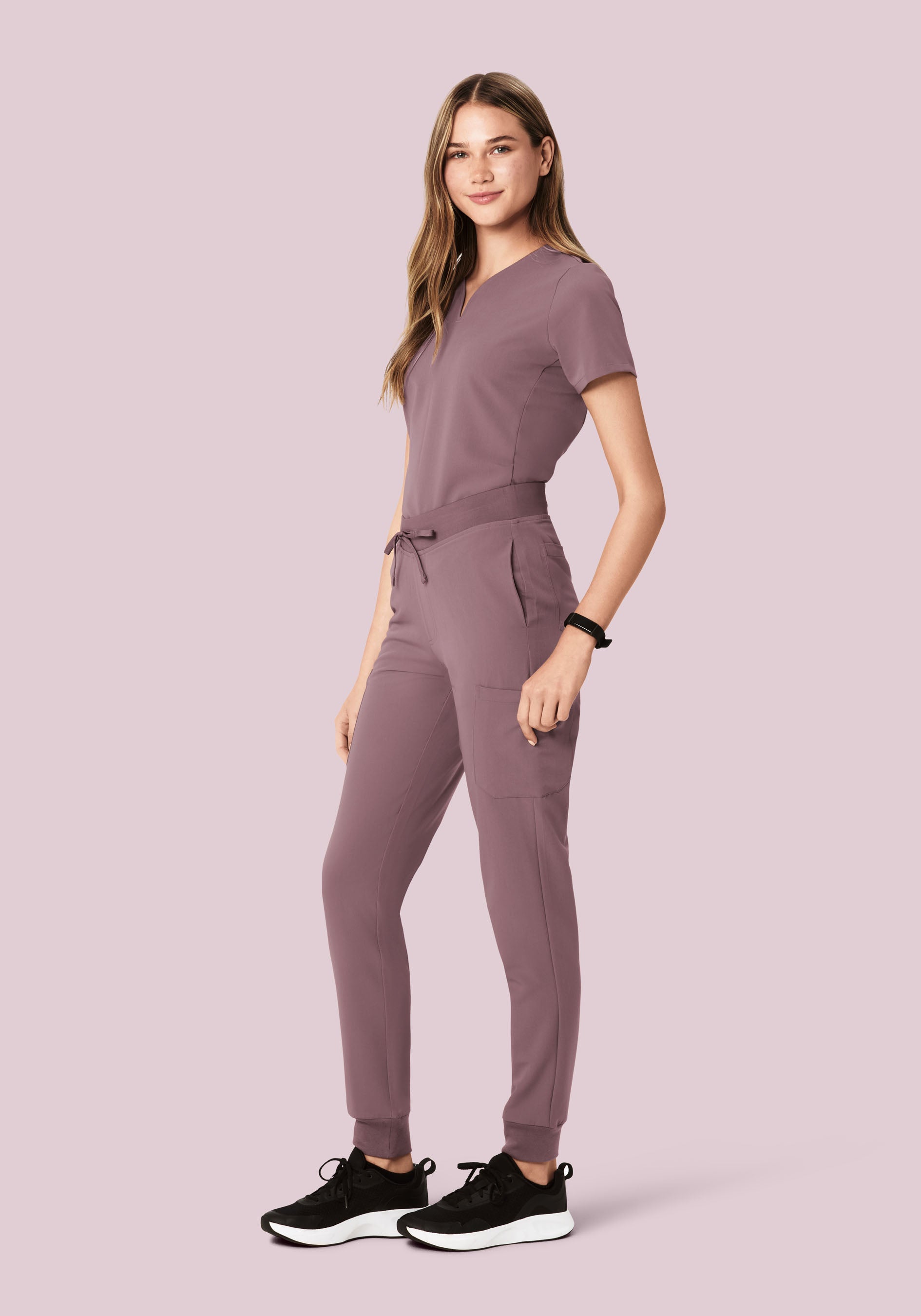 Curved V-Neck Top Moondust