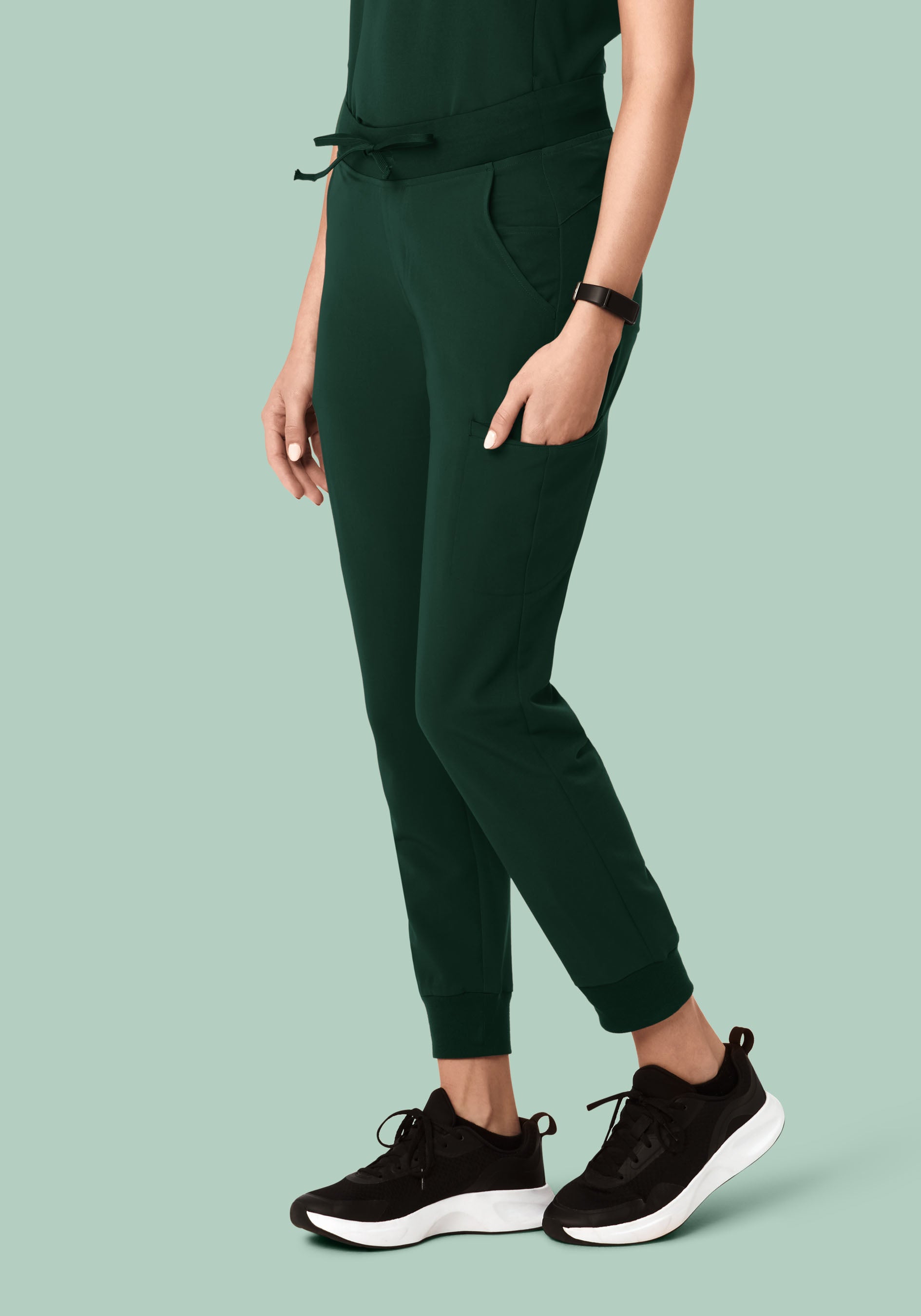 Women's Mid-Rise 11-Pocket Jogger Scrub Pants - Midnight Green