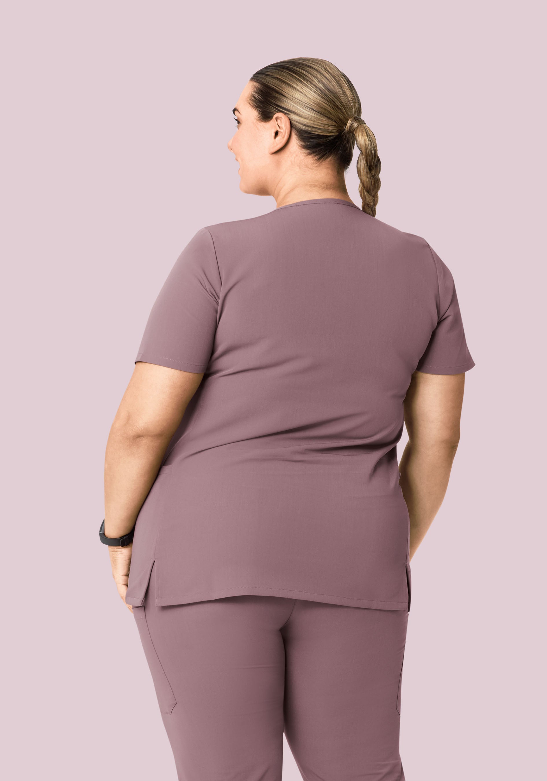 Curved V-Neck Top Moondust
