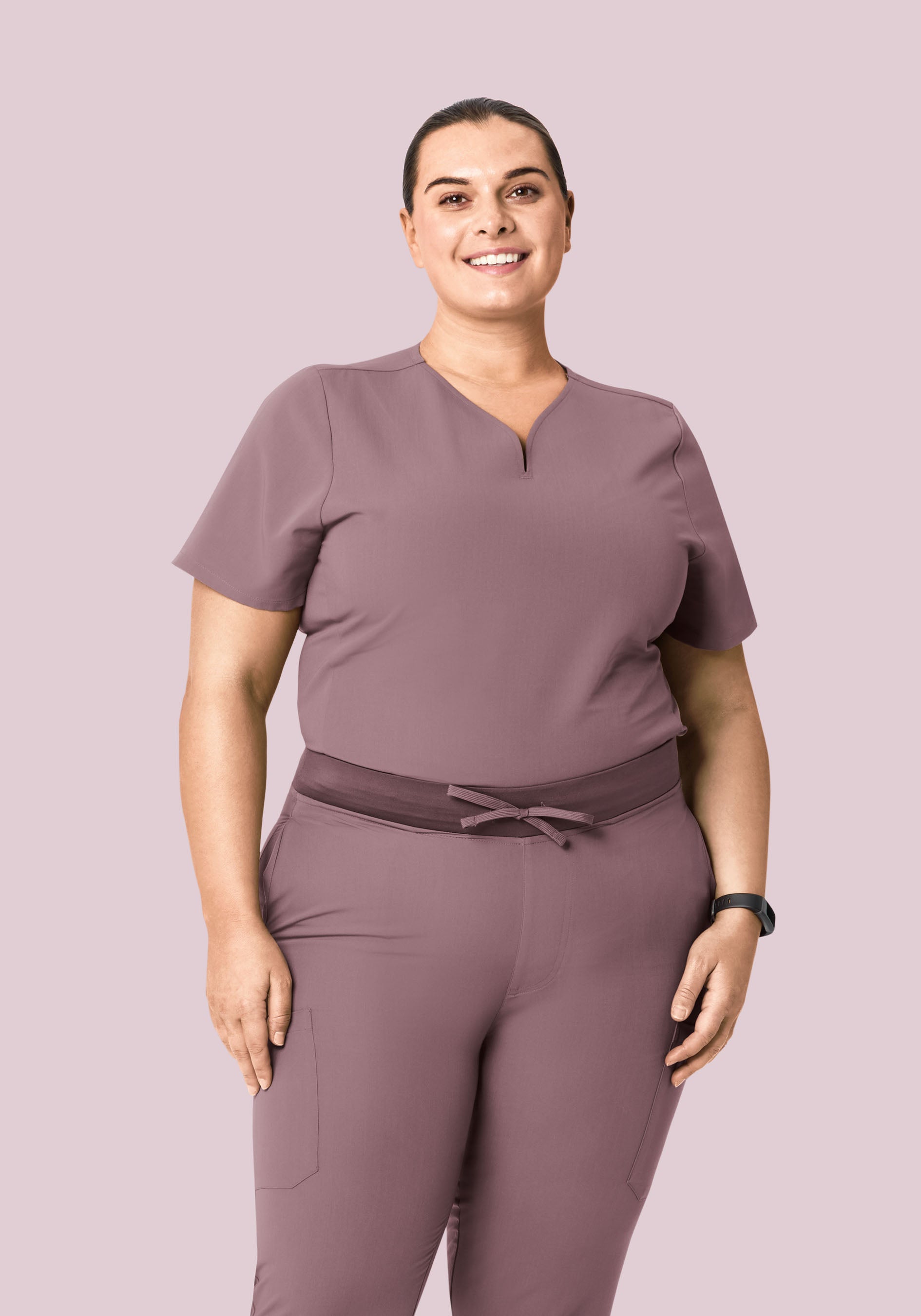 Curved V-Neck Top Moondust