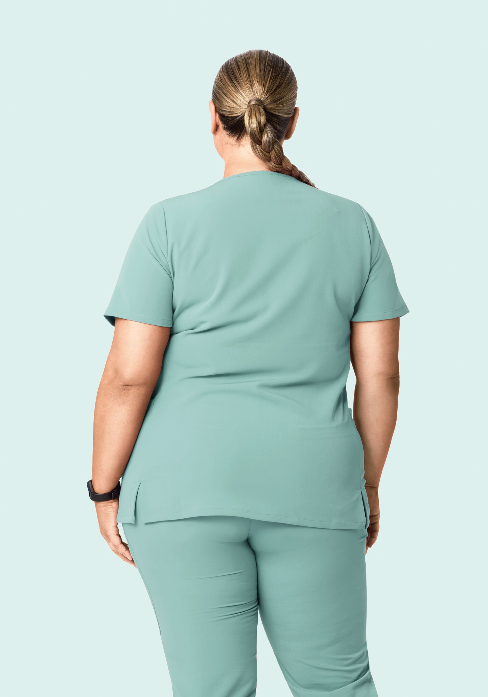 Curved V-Neck Top Tourmaline