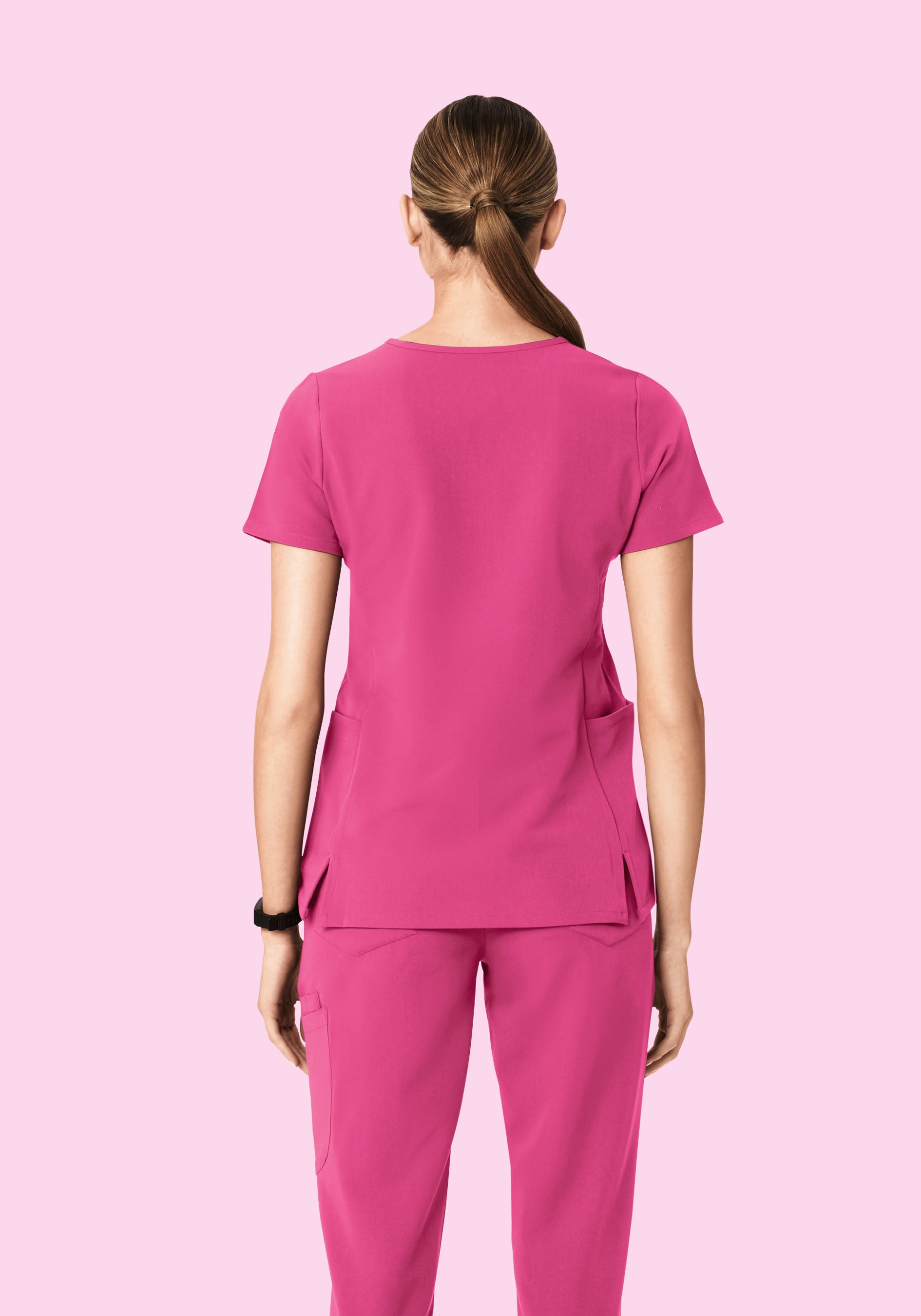Curved V-Neck Top Bloom