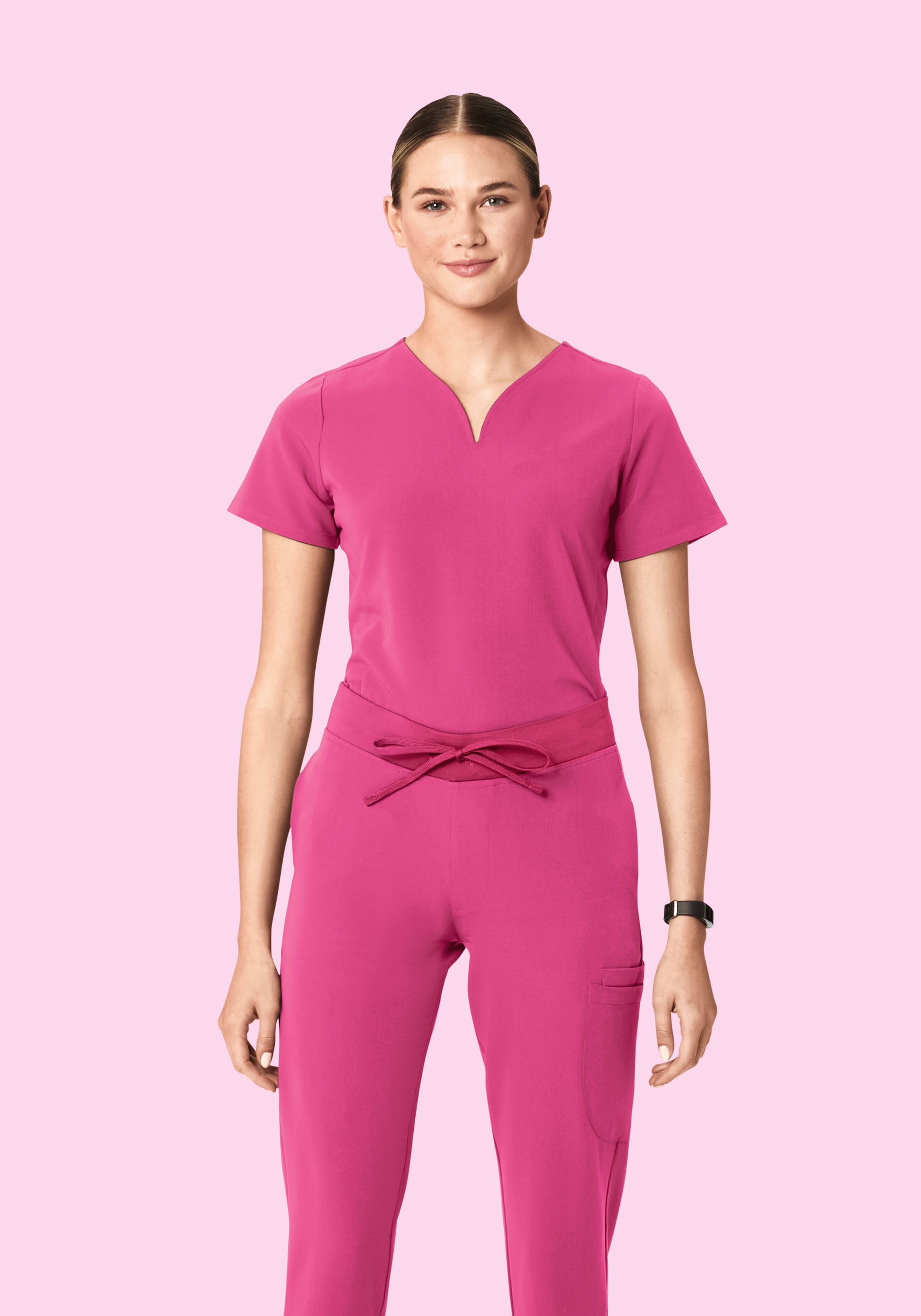 Curved V-Neck Top Bloom