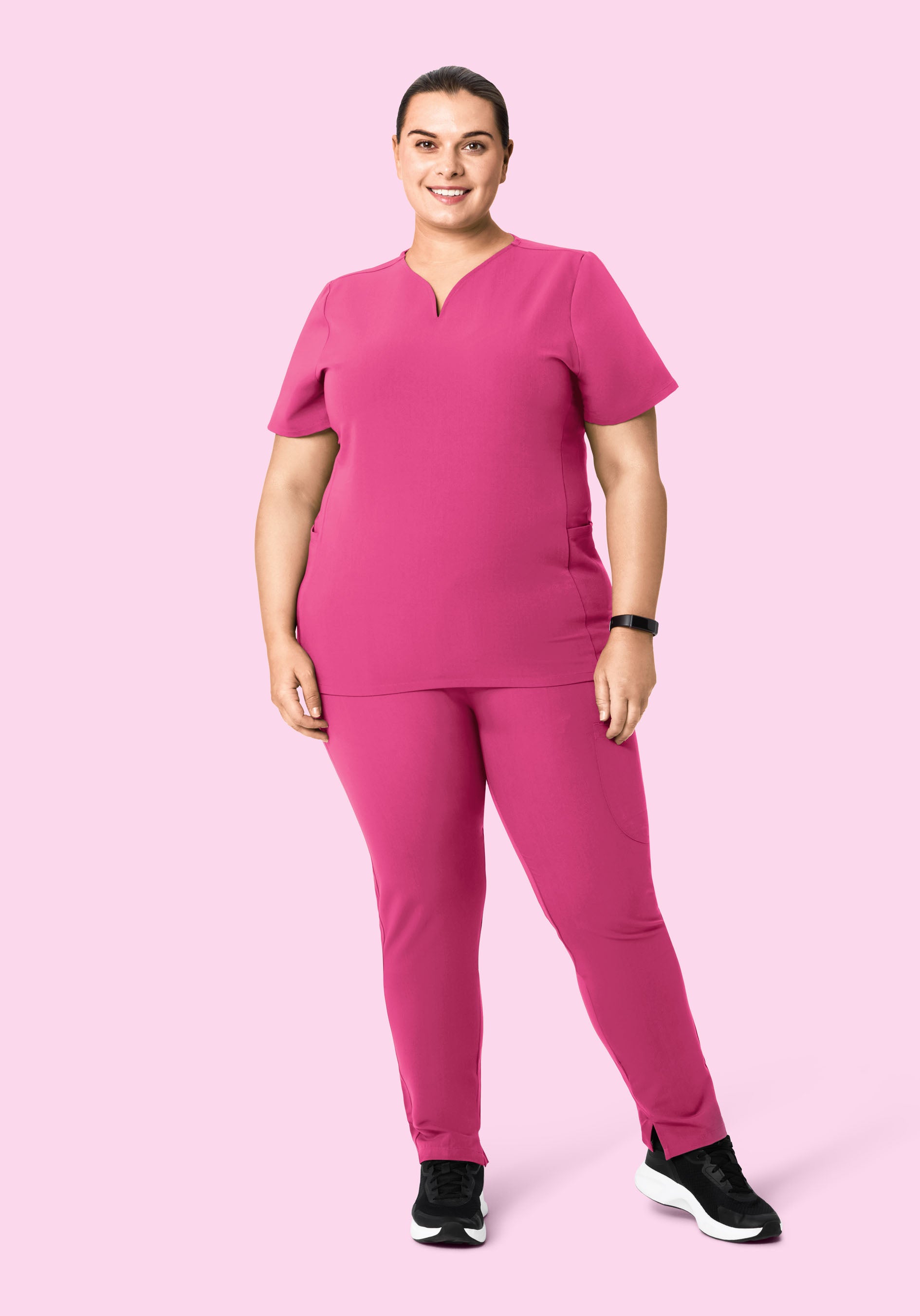 Curved V-Neck Top Bloom