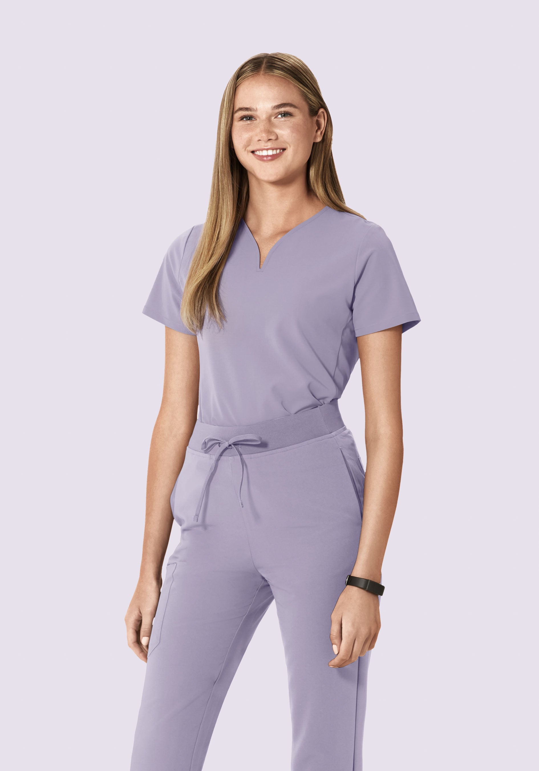 Curved V-Neck Top Ube