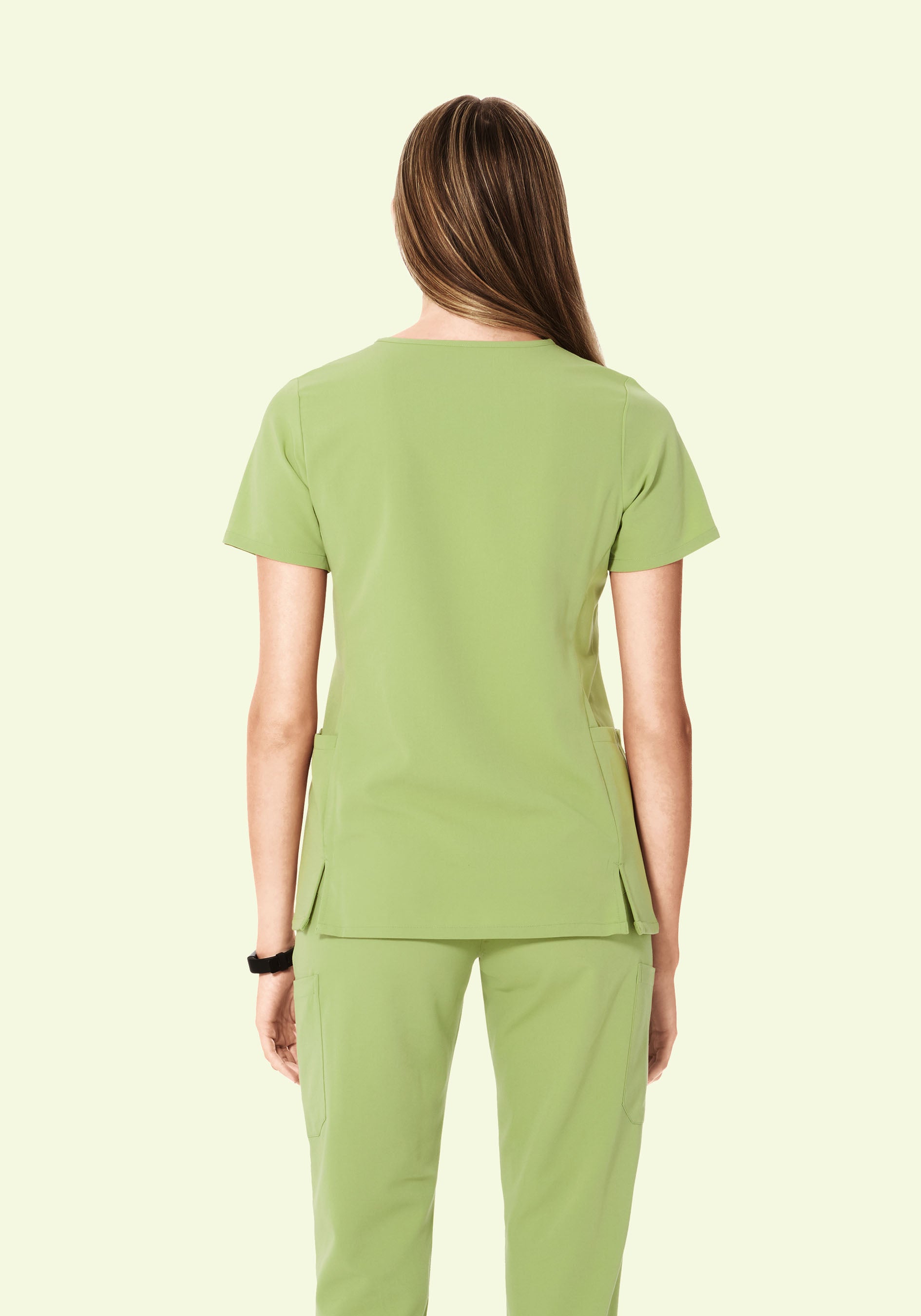 Curved V-Neck Top Fern
