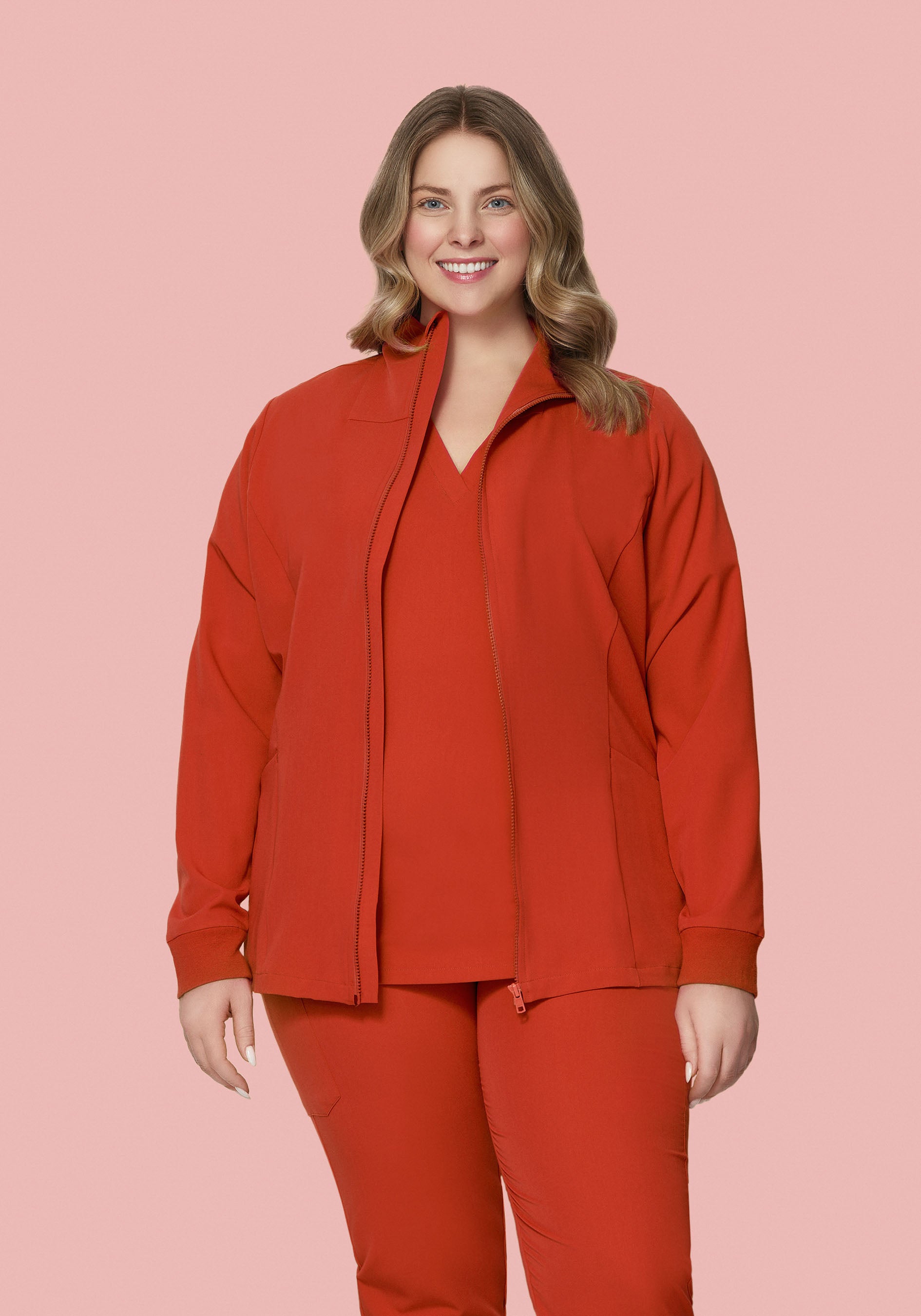 Women's Modern Scrub Jacket Rust