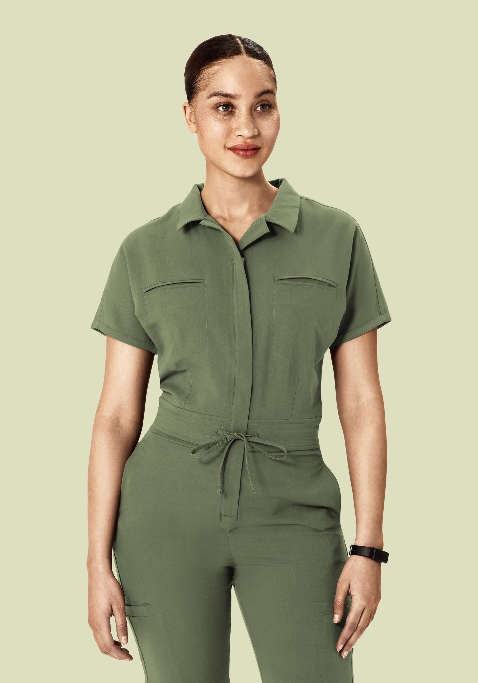 Women's Mandarin Dolman Jogger Scrub Jumpsuit - Sage | Mandala Scrubs