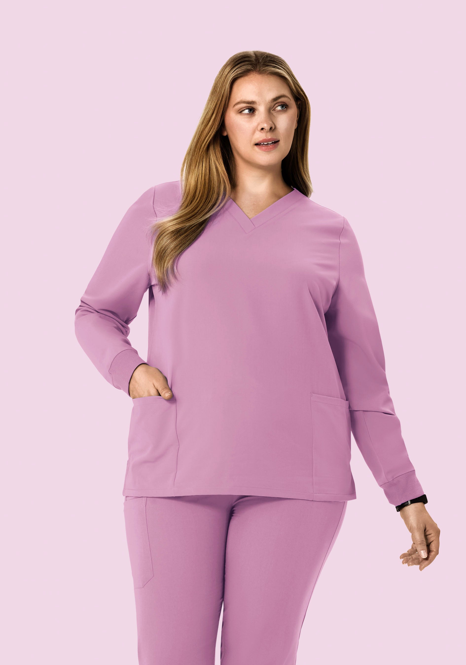 Long Sleeve 6 Pocket Top Lilac