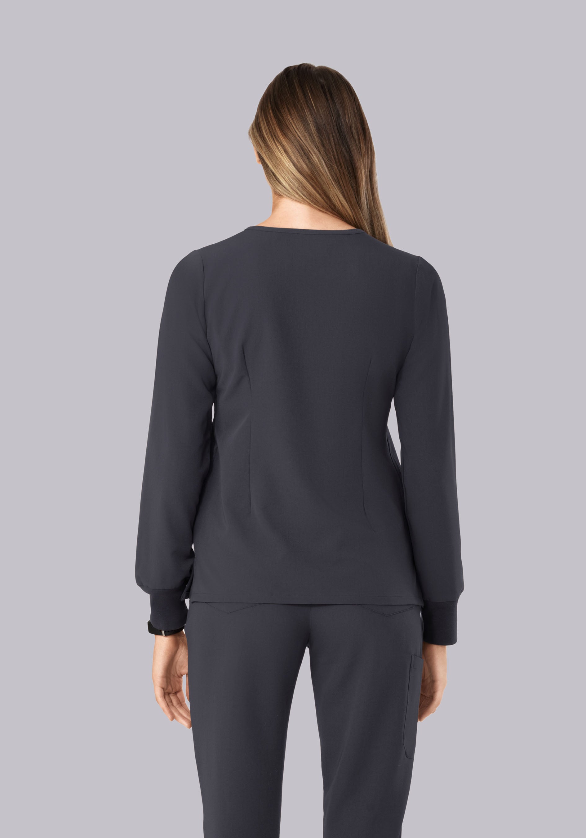 Long Sleeve 6 Pocket Top Pewter