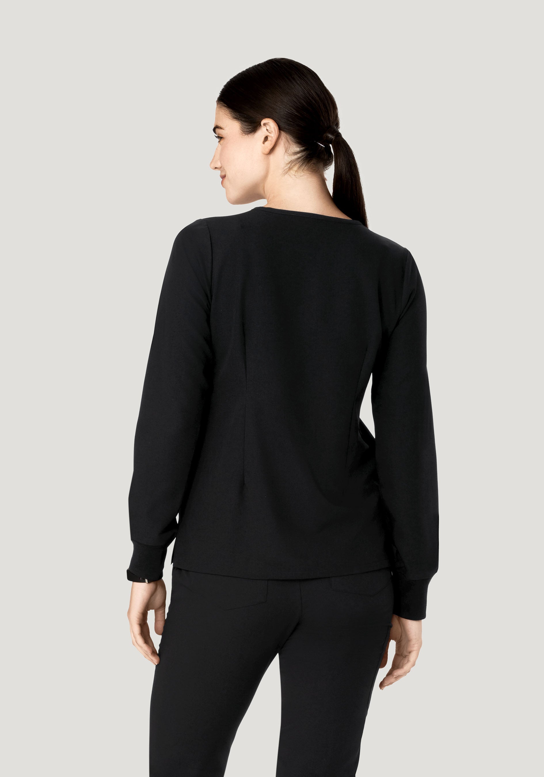 Long Sleeve 6 Pocket Top Black