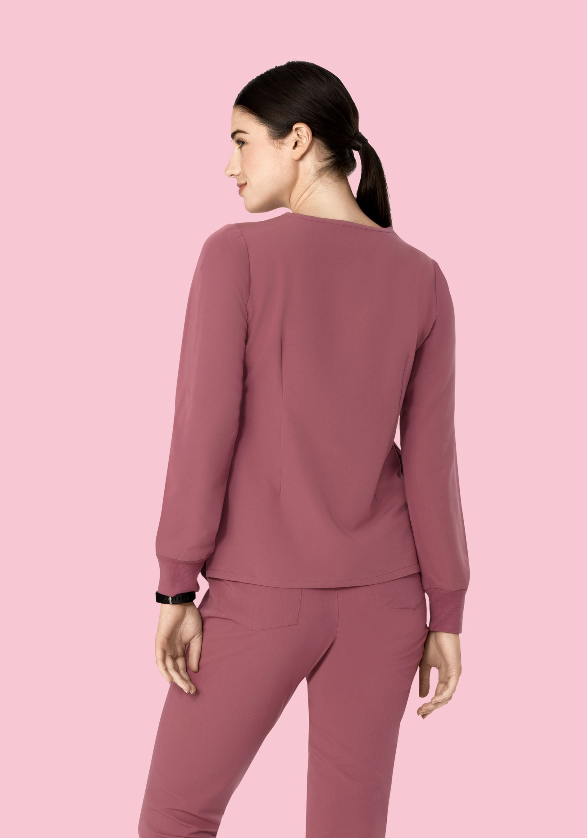 Long Sleeve 6 Pocket Top Mauve