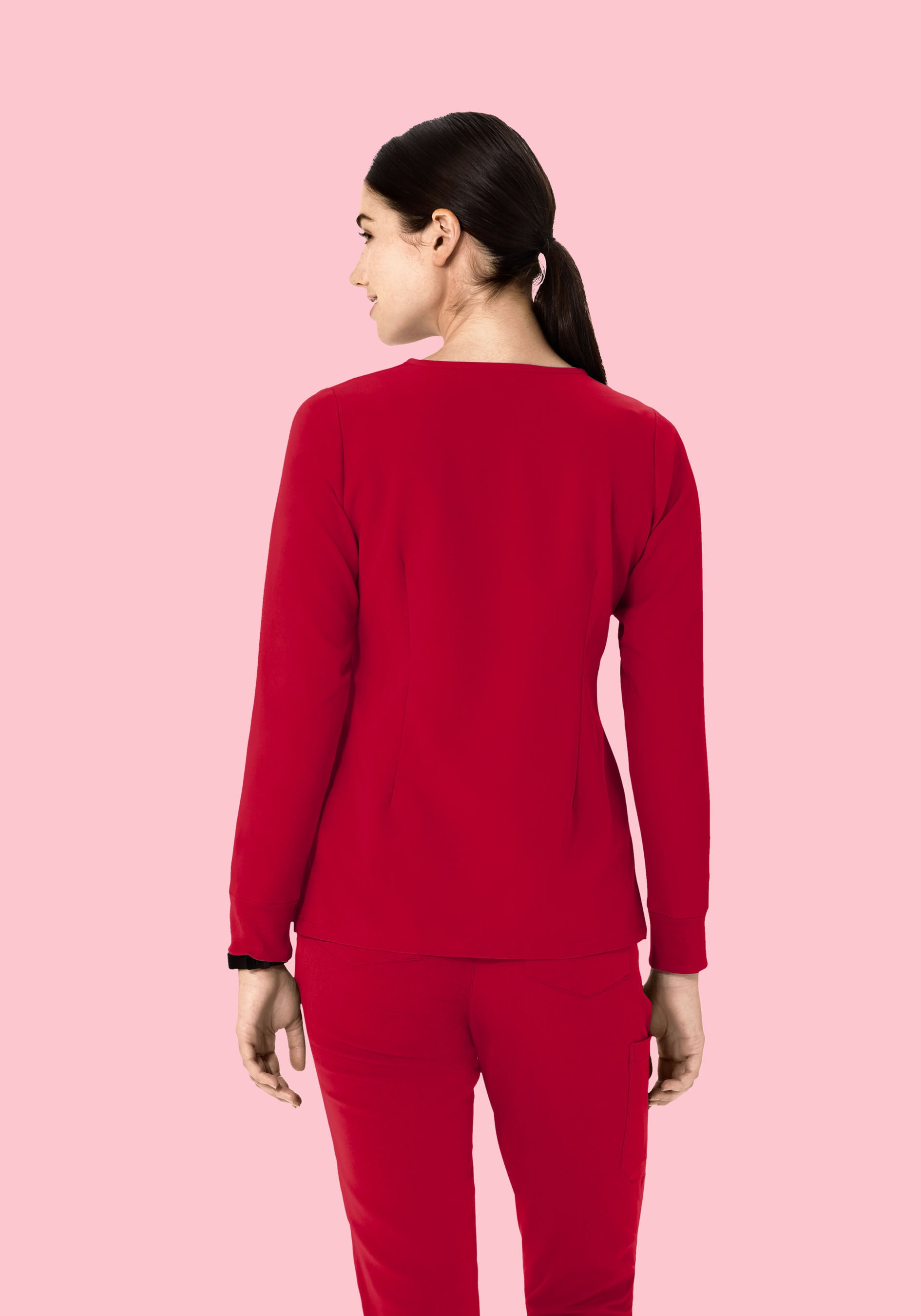 Long Sleeve One Pocket Top Crimson