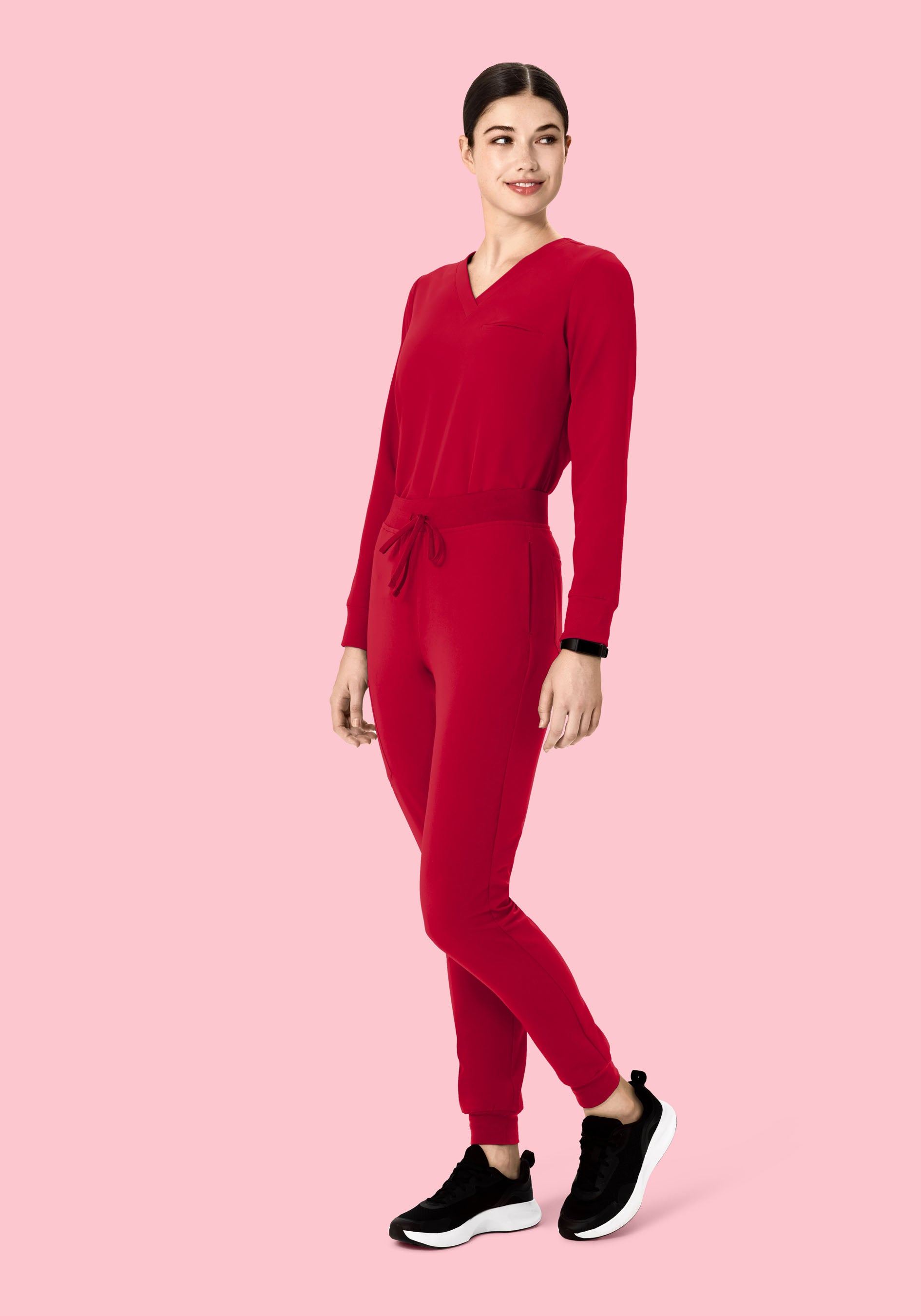 Long Sleeve One Pocket Top Crimson