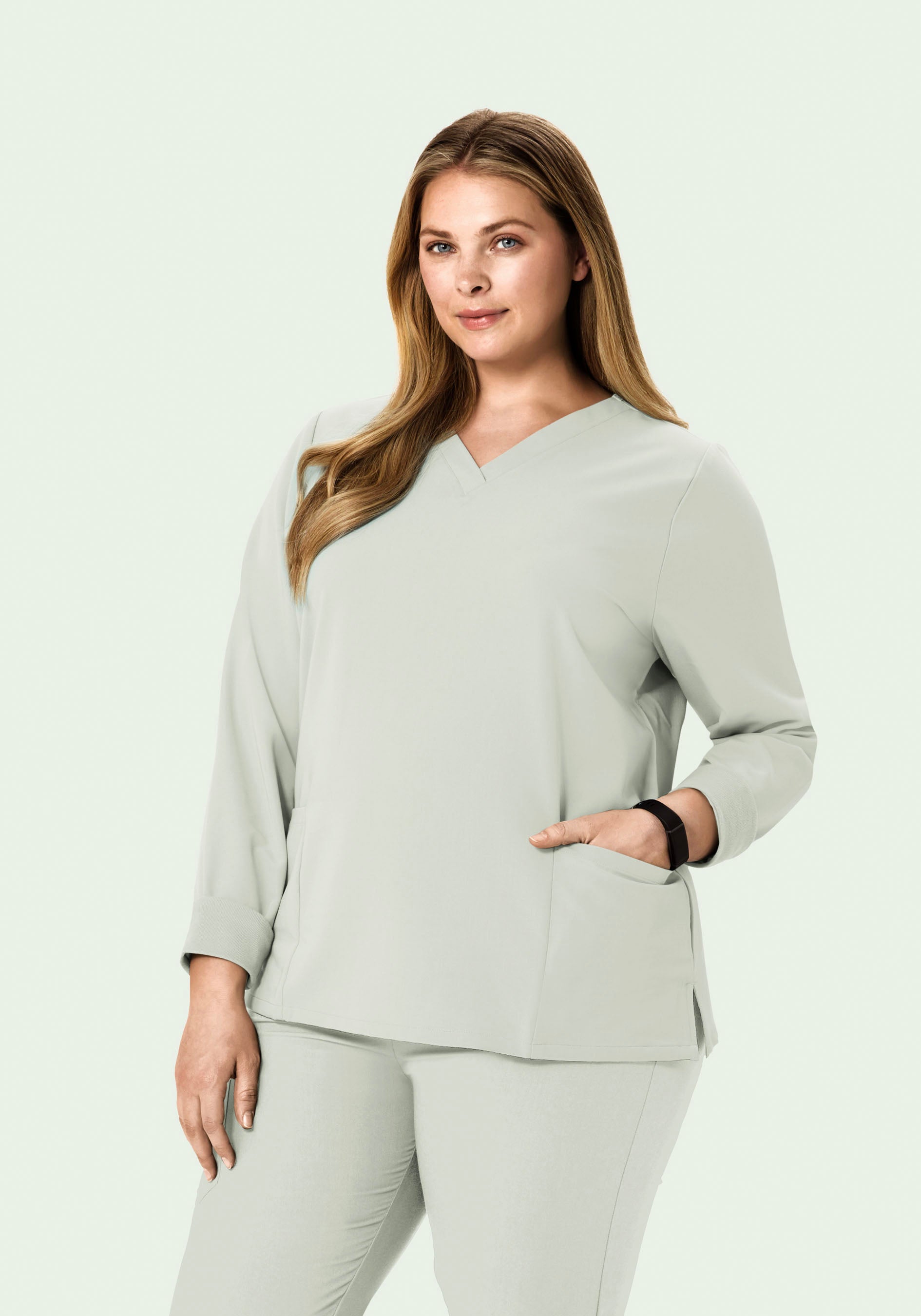 Long Sleeve 6 Pocket Top Northern Droplet