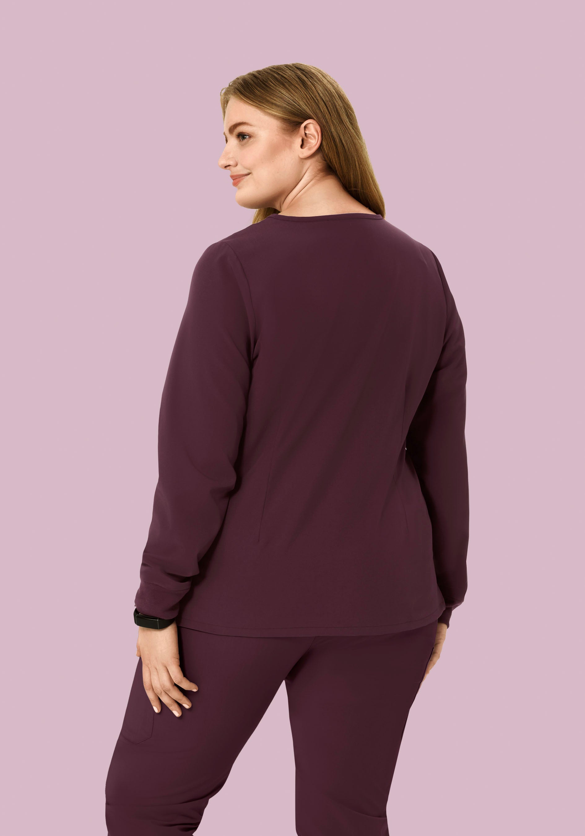 Long Sleeve 6 Pocket Top Merlot