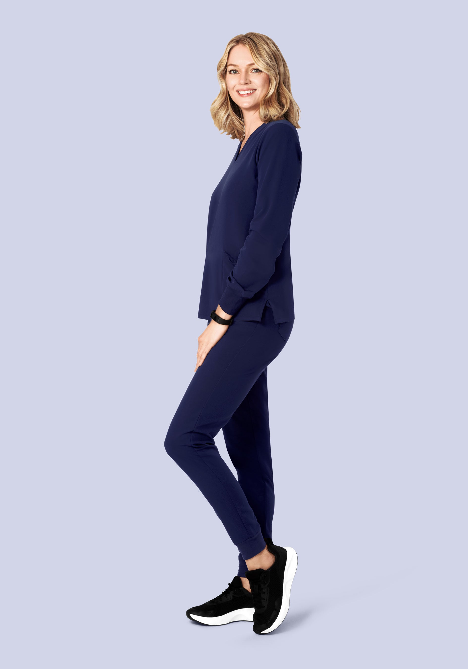 Long Sleeve 6 Pocket Top Navy