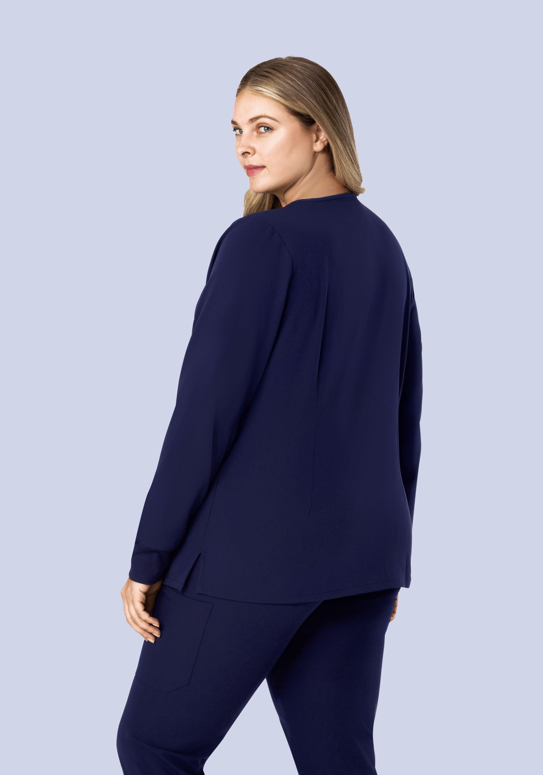 Long Sleeve 6 Pocket Top Navy