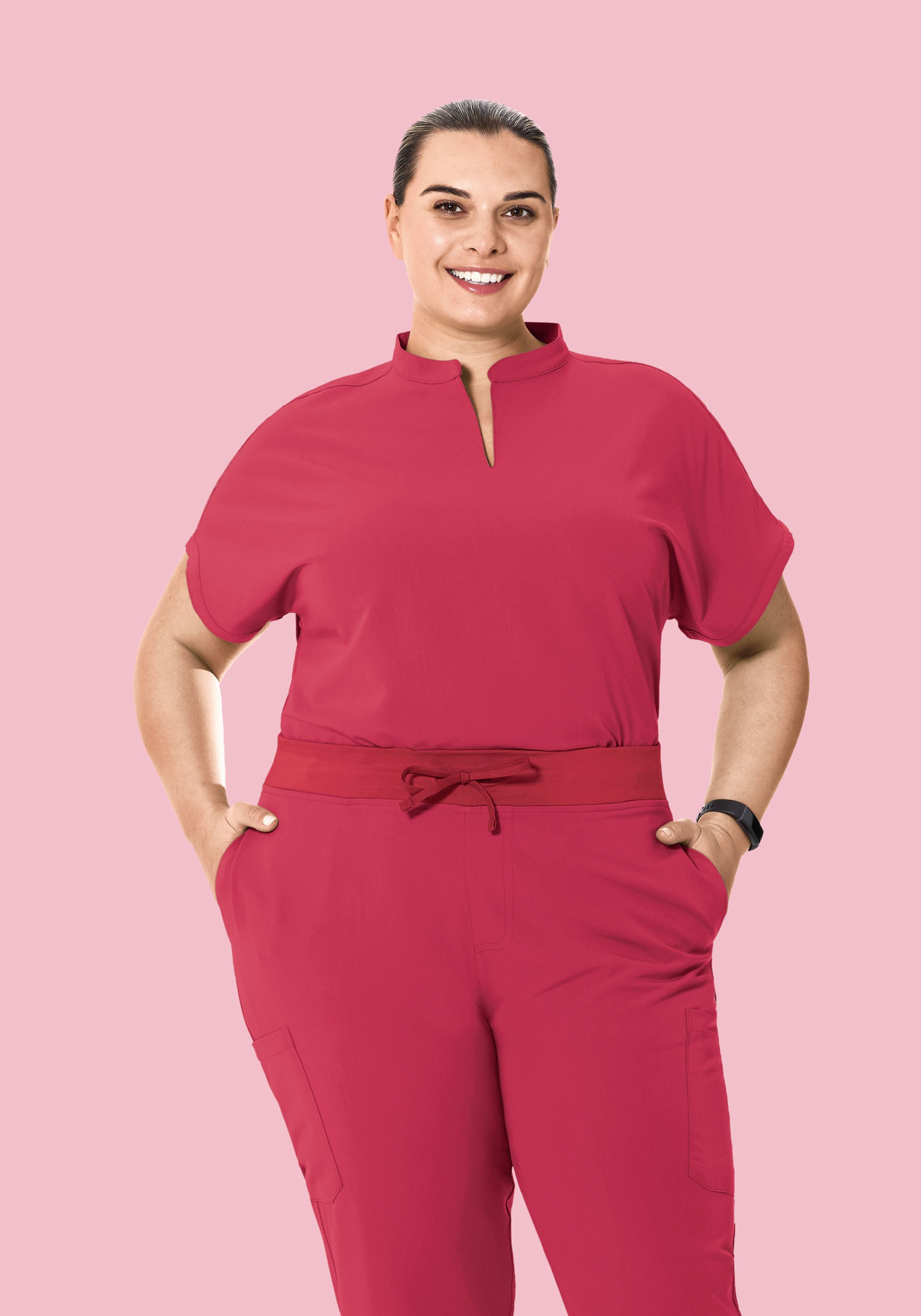 Mandarin Dolman Top Deep Rose