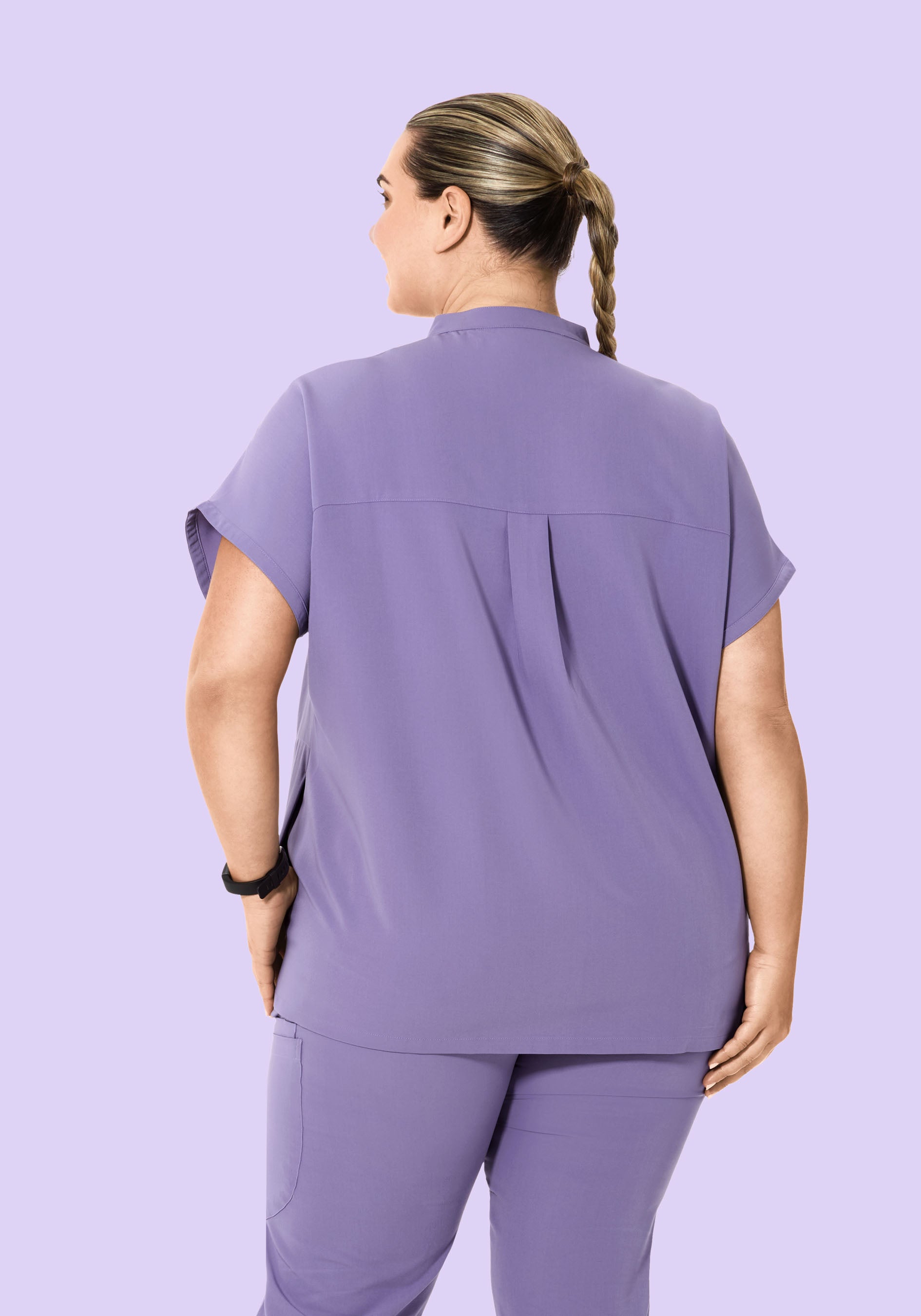 Mandarin Dolman Top Hyacinth