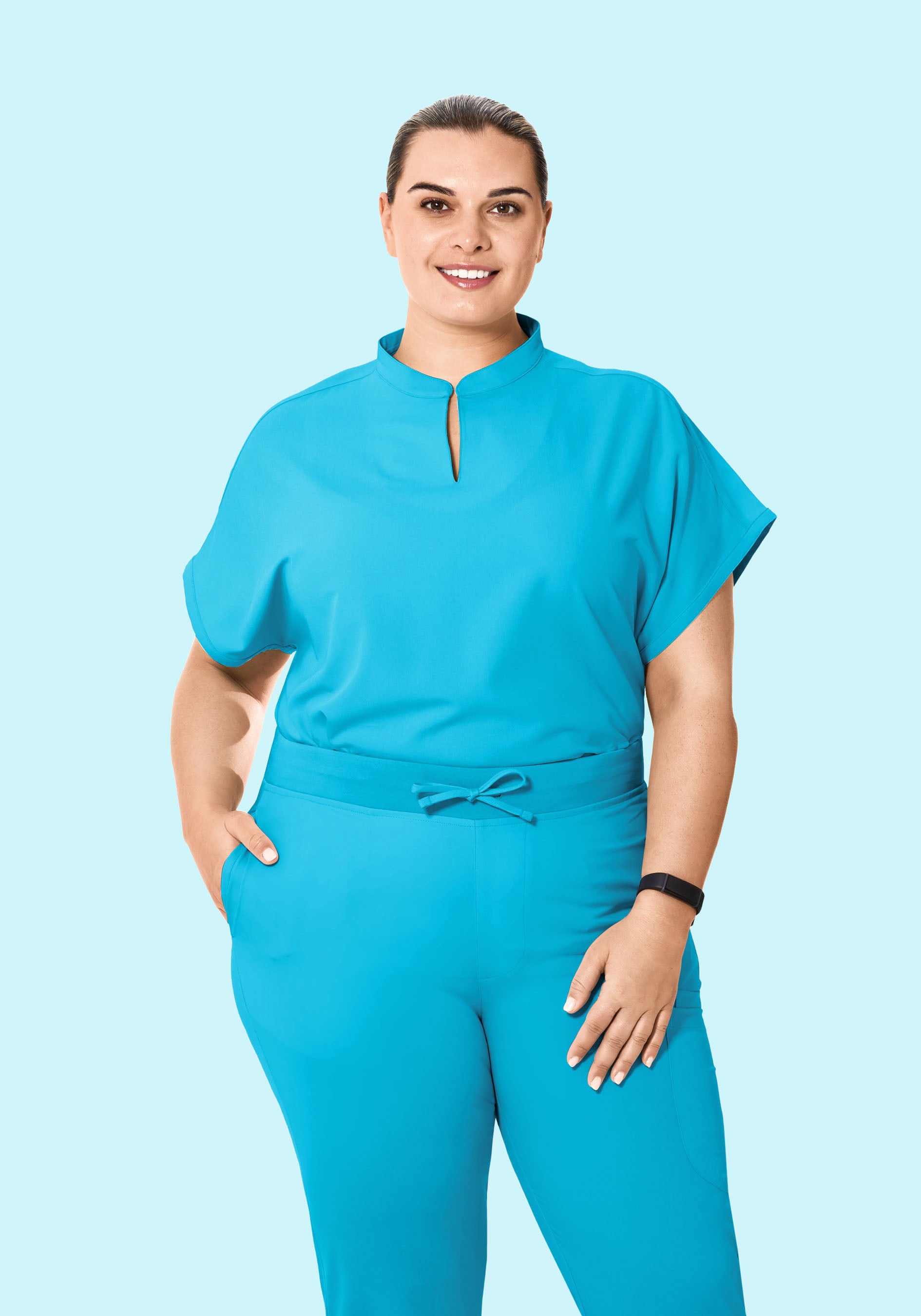 Mandarin Dolman Top Pacific Blue