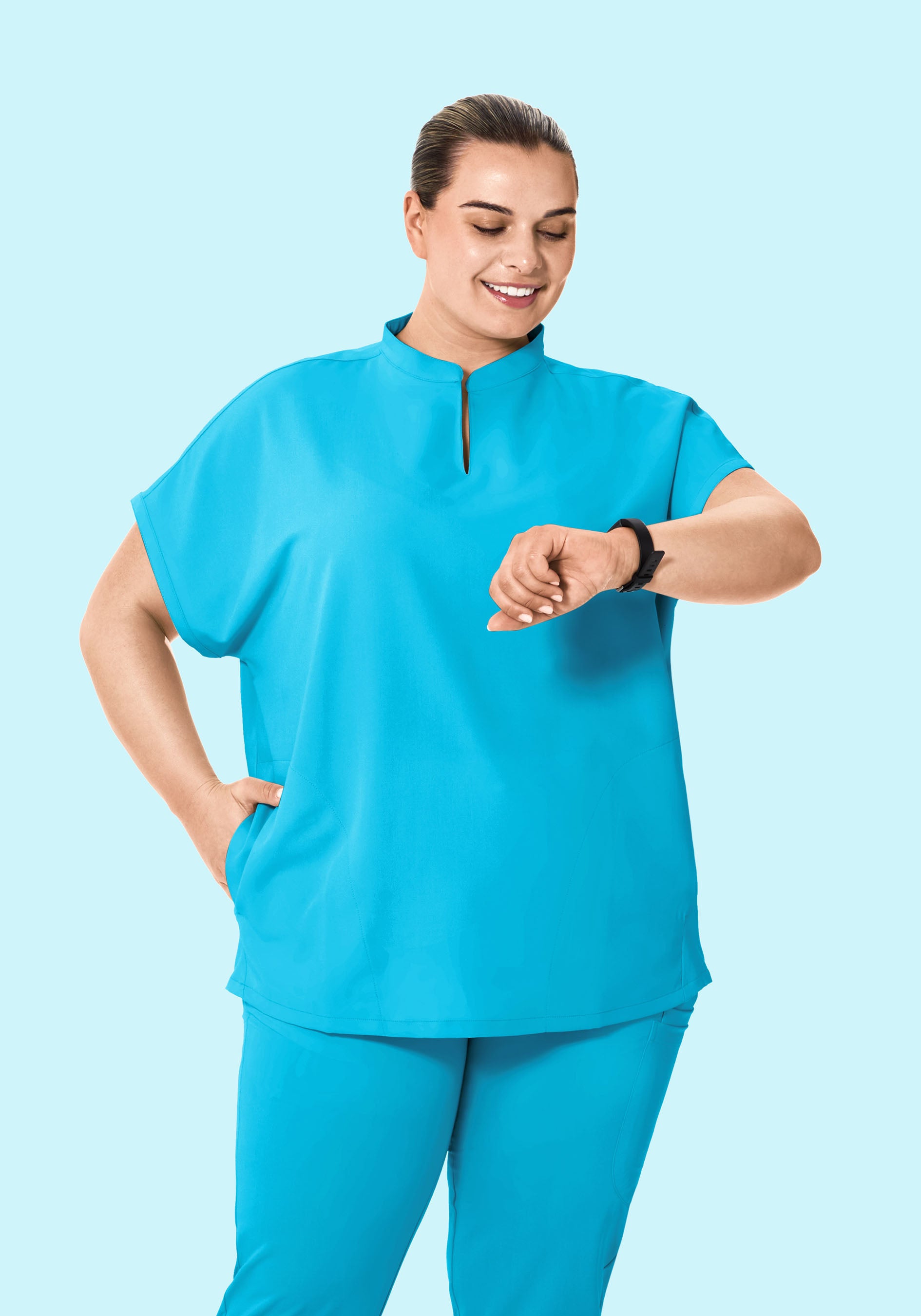 Mandarin Dolman Top Pacific Blue