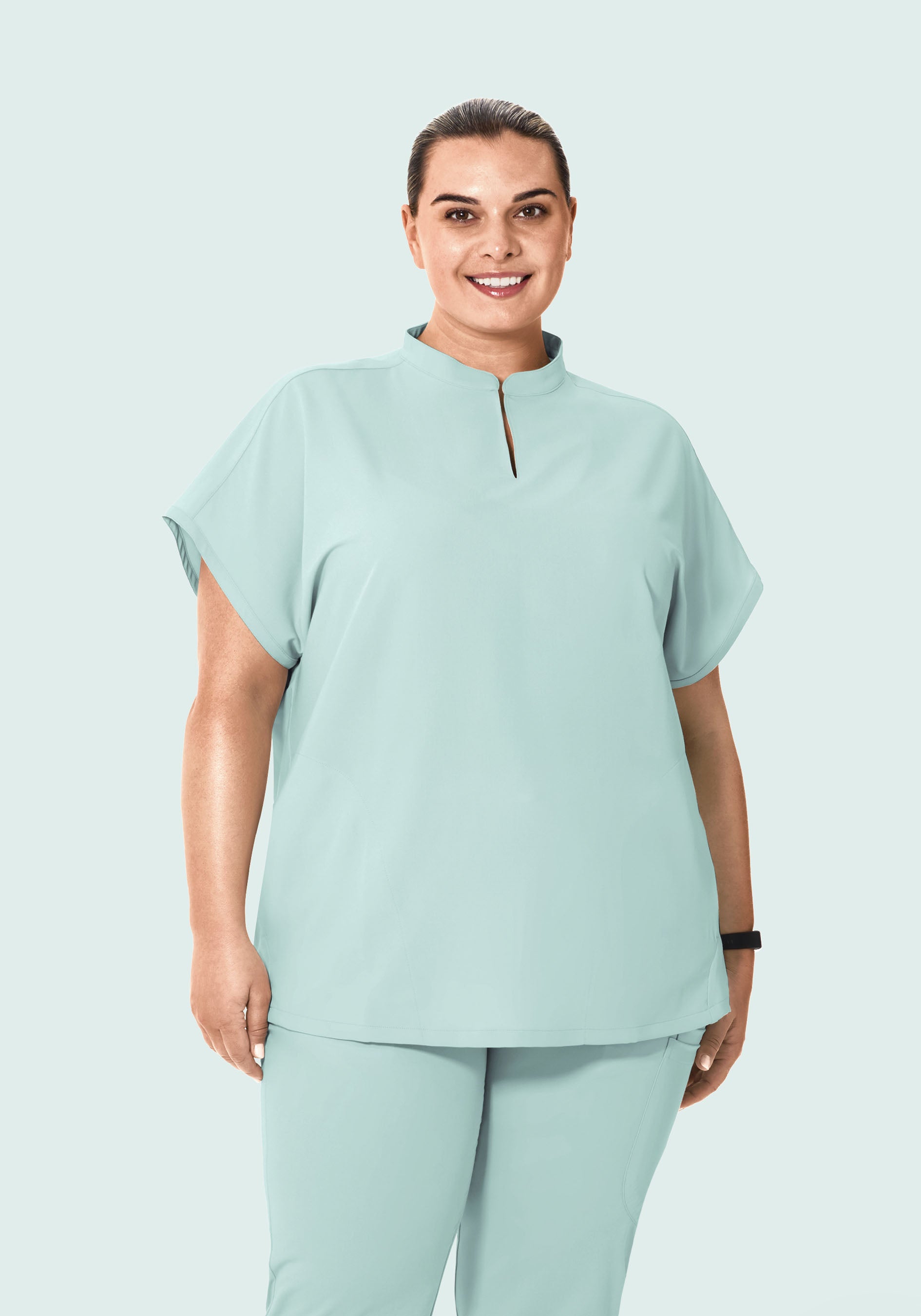 Mandarin Dolman Top Sterling Blue