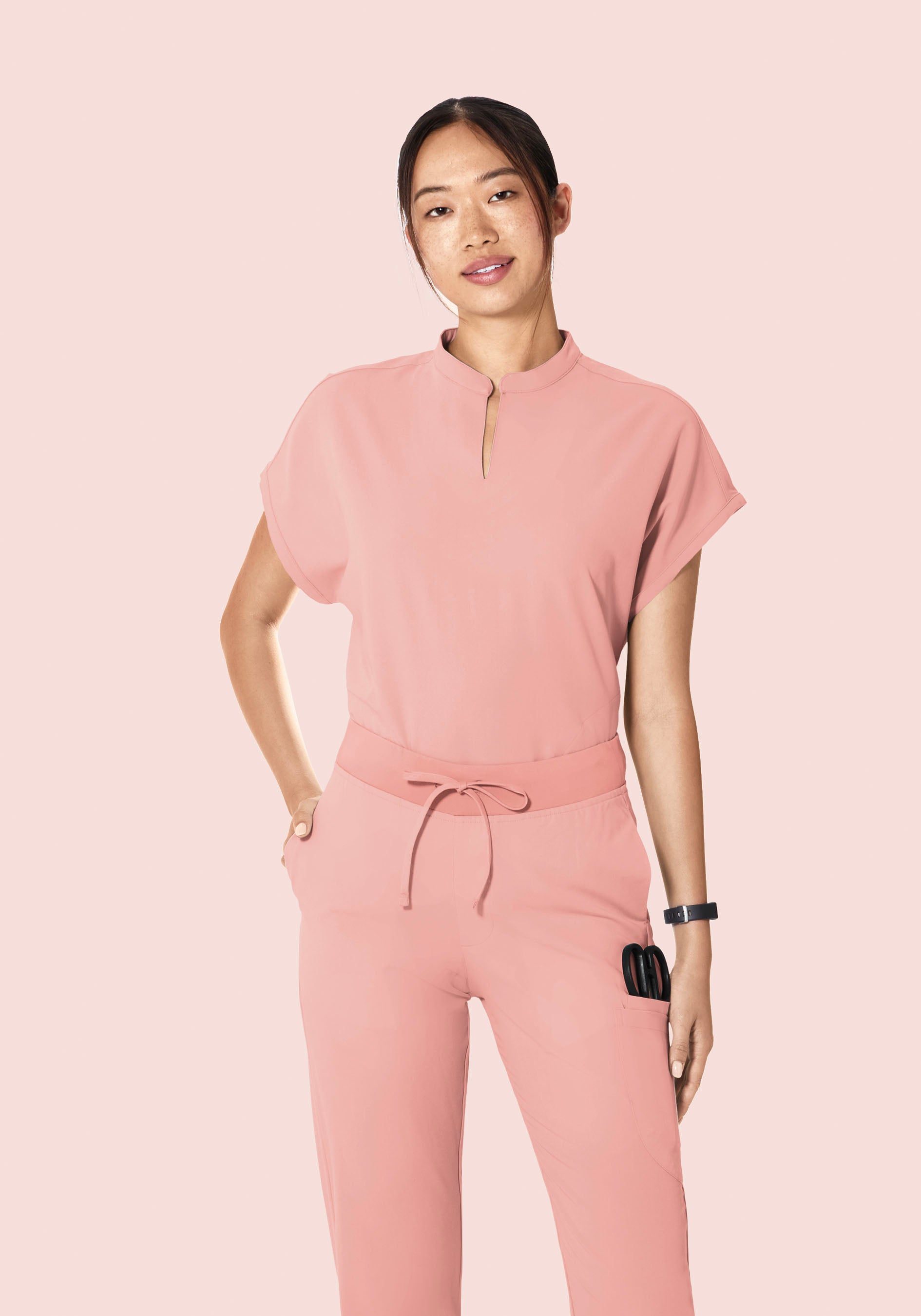 Mandarin Dolman Top Dusty Pink