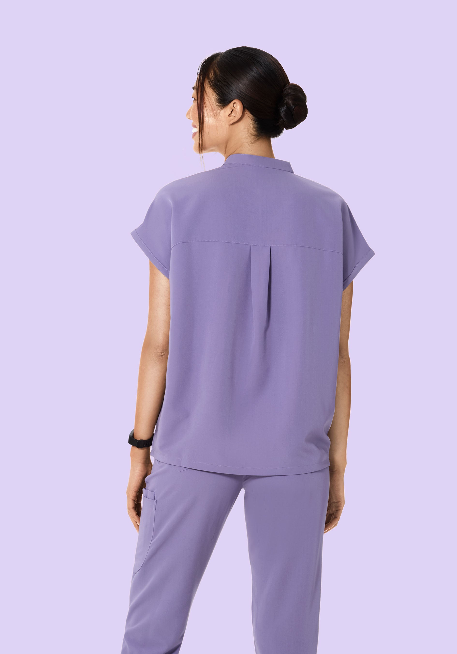 Mandarin Dolman Top Hyacinth