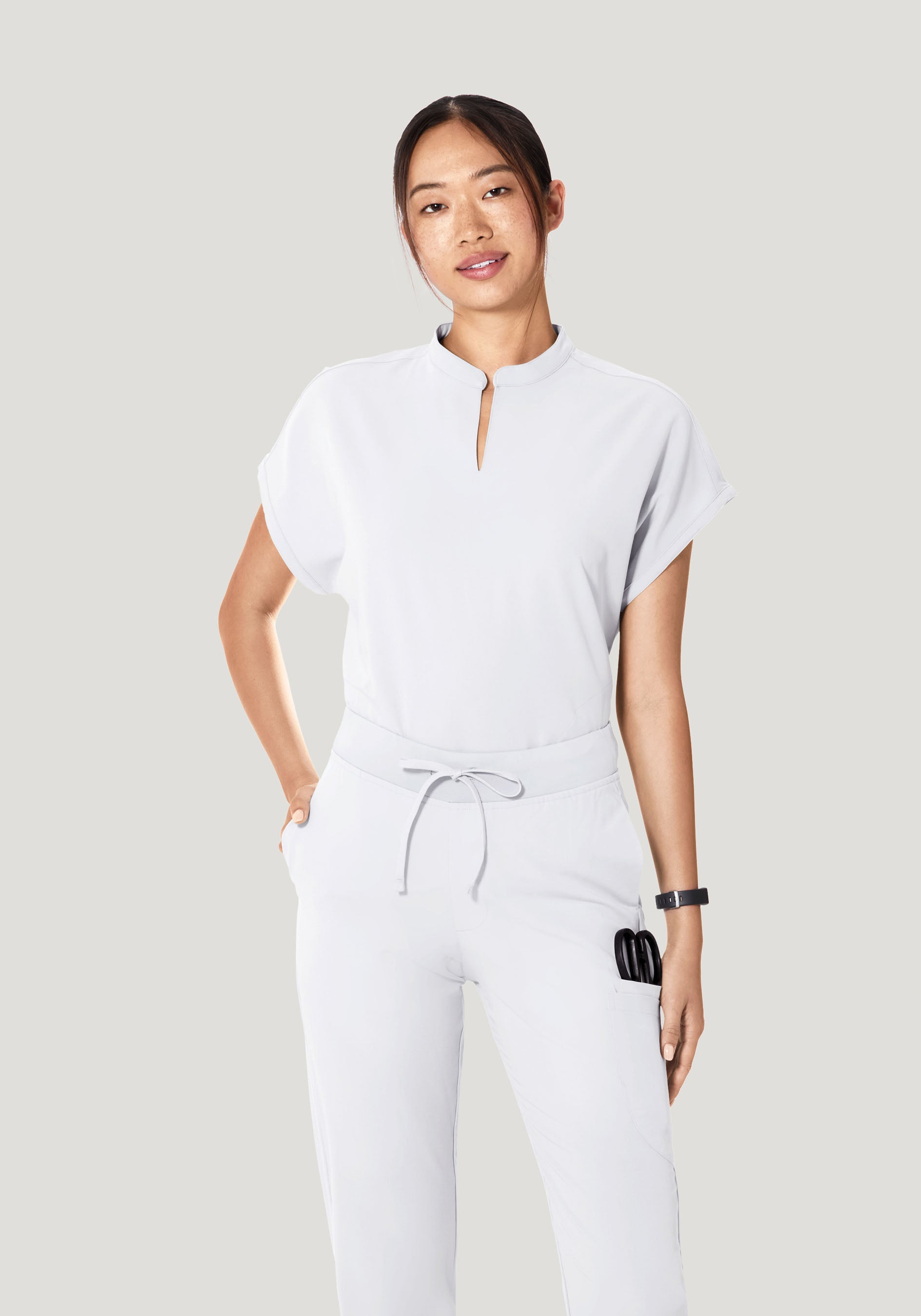 Mandarin Dolman Top White