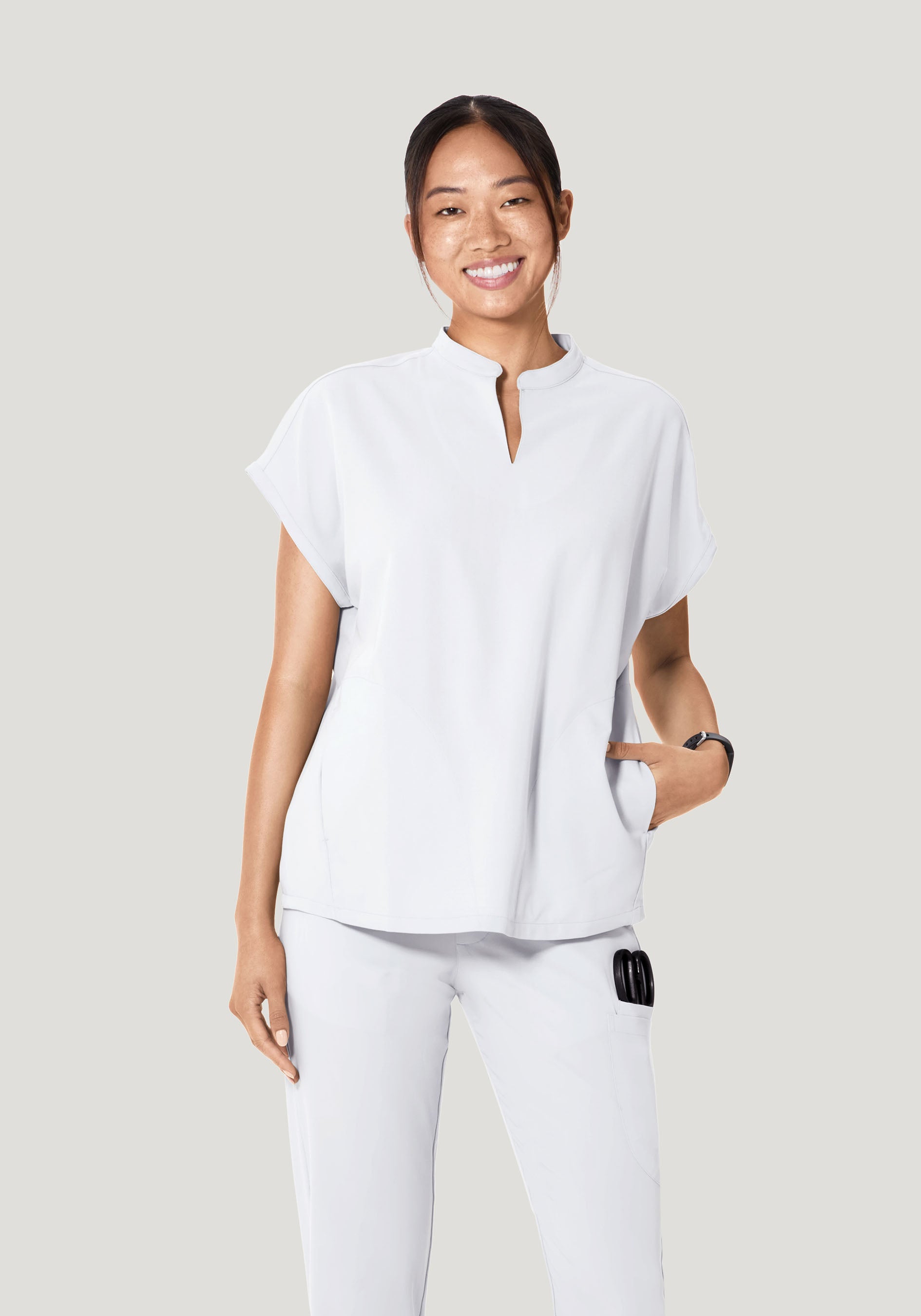 Mandarin Dolman Top White